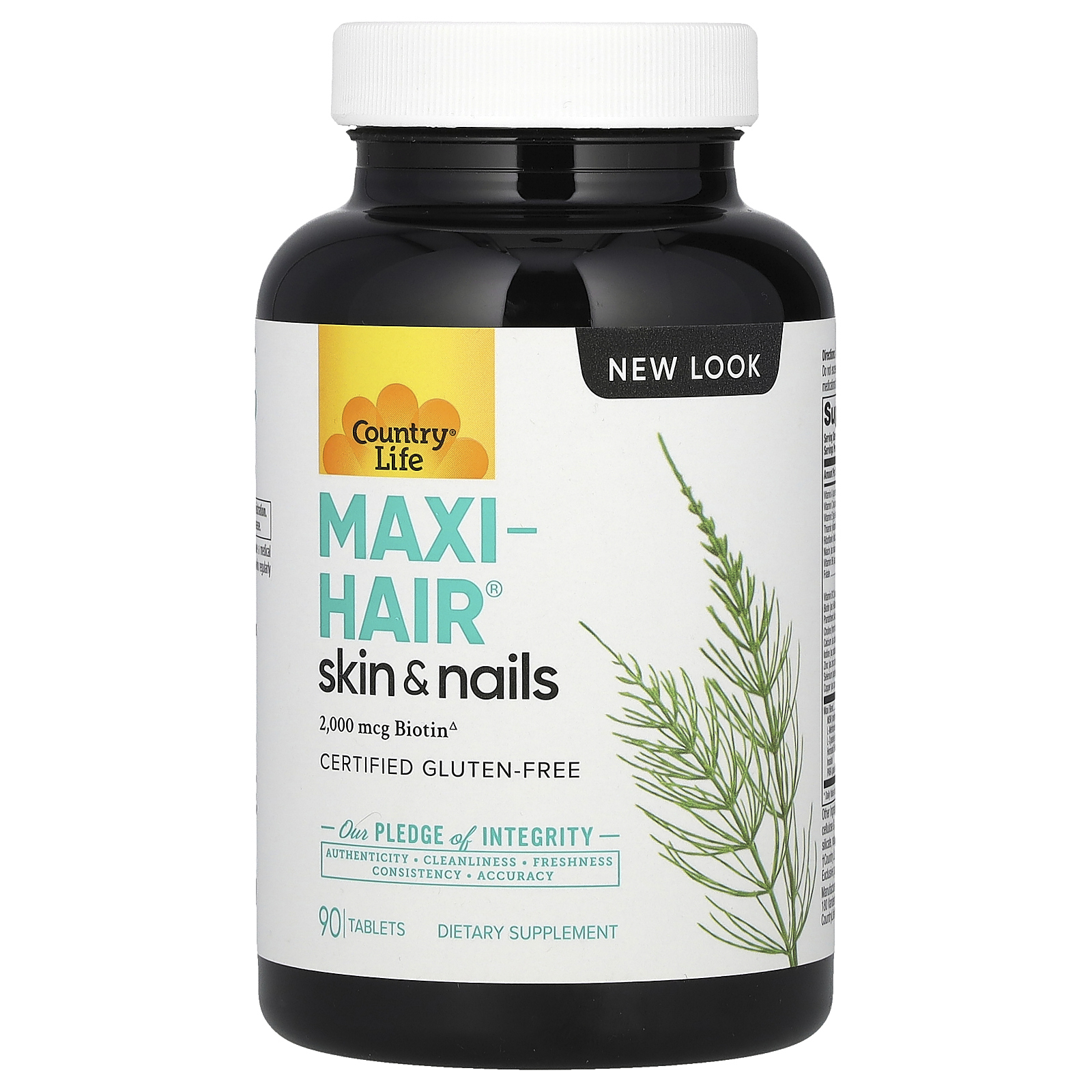 Country Life, Maxi-Hair, добавка для кожи и ногтей, 90 таблеток