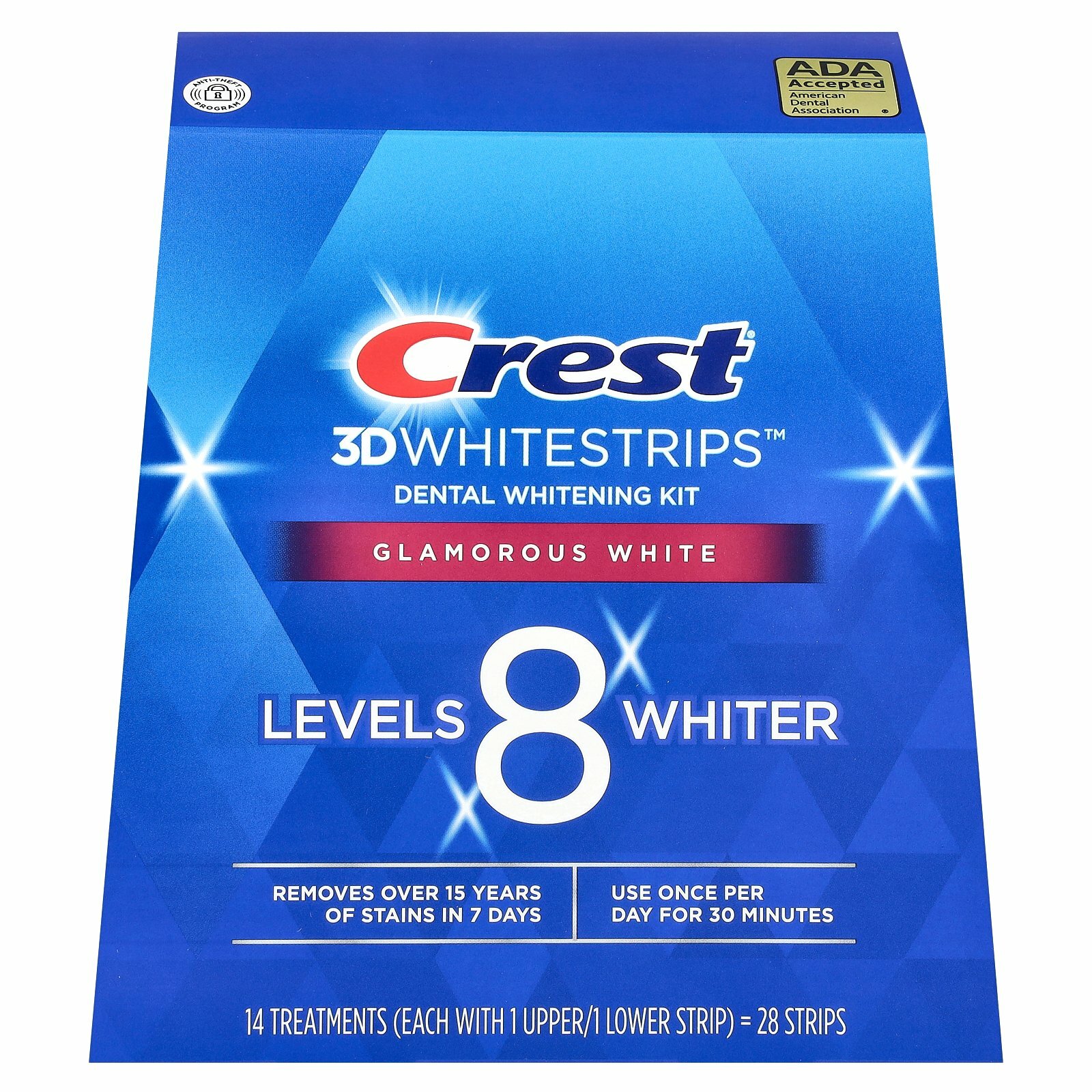 Crest, 3D Whitestrips, Glamorous White, комплект для отбеливания зубов, 28 полосок