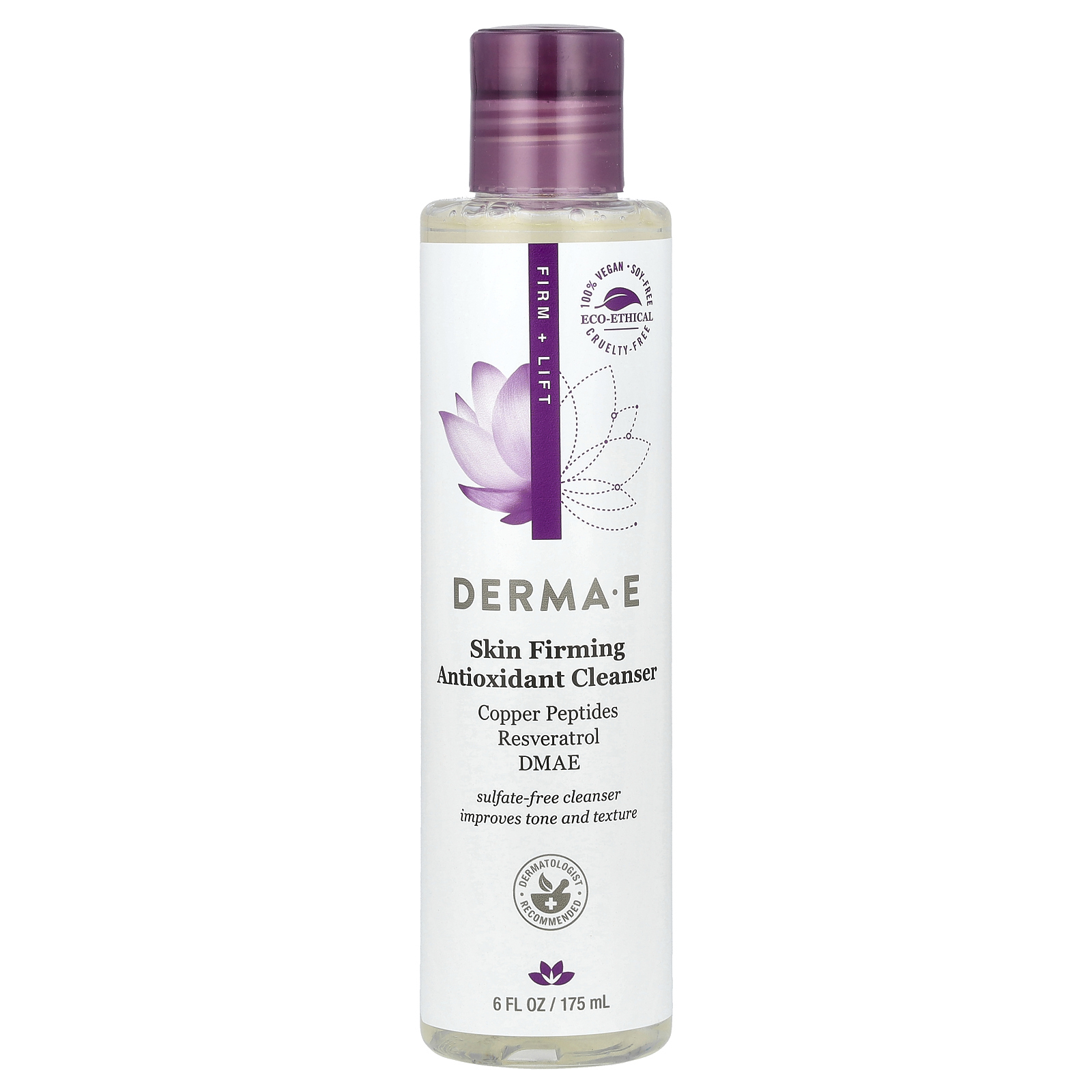 DERMA E, укрепляющее очищающее средство для кожи с антиоксидантами, 175 мл (6 жидк. унций)