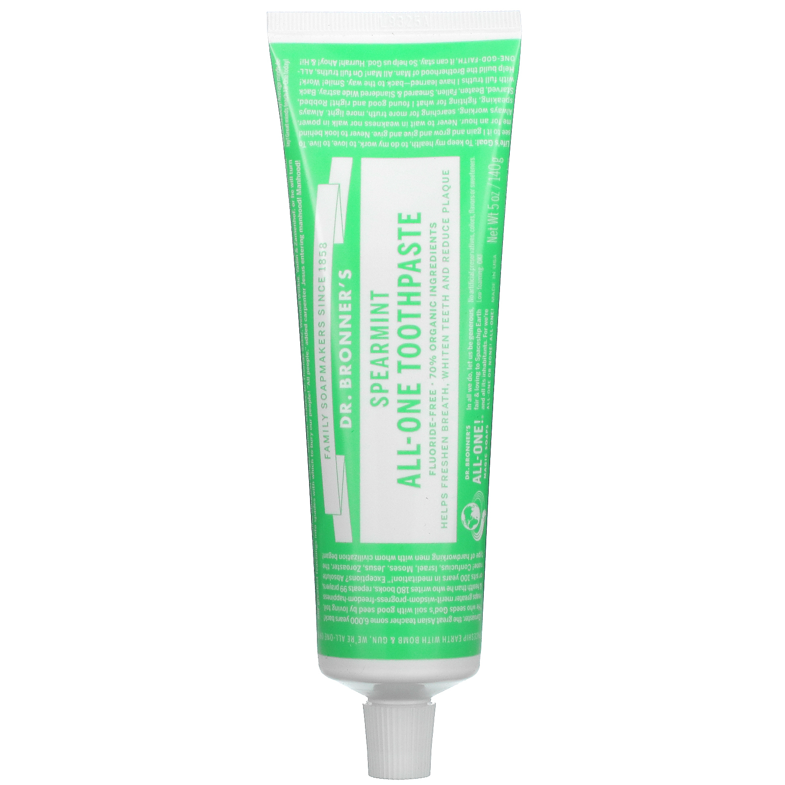 Dr. Bronner's, Зубная паста All-One, мята, 5 унций (140 г)