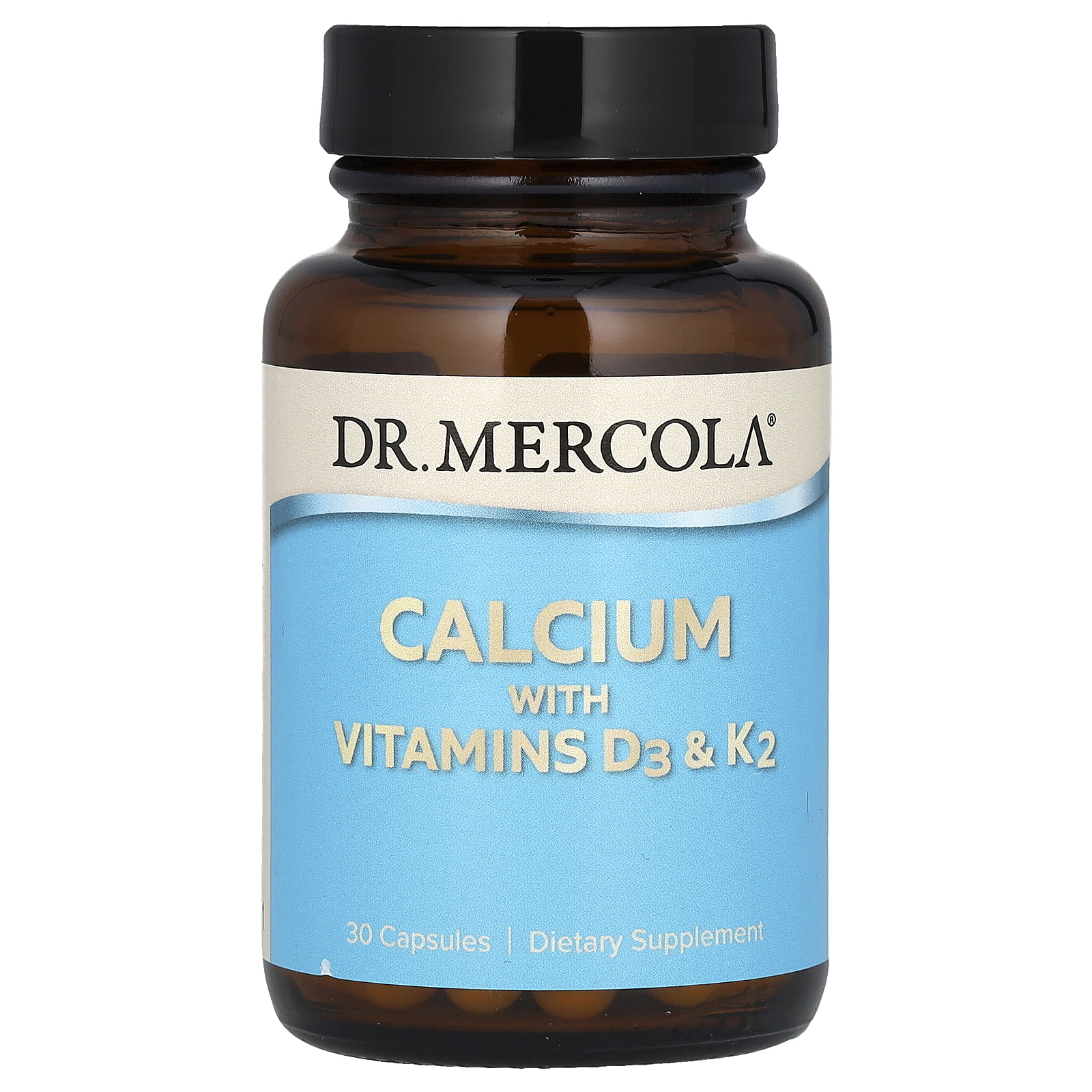 Dr. Mercola, Кальций с витаминами D3 & K2, 30 капсул