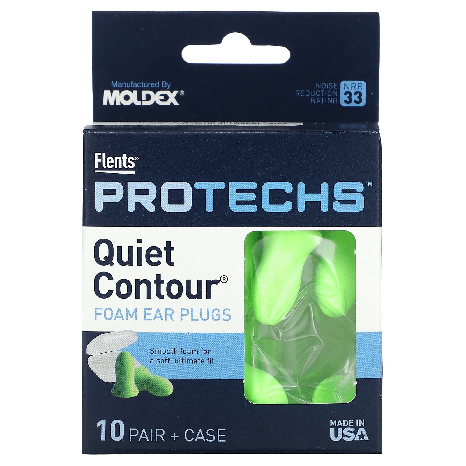 Flents, Protechs, беруши из поролона, 10 пар в футляре
