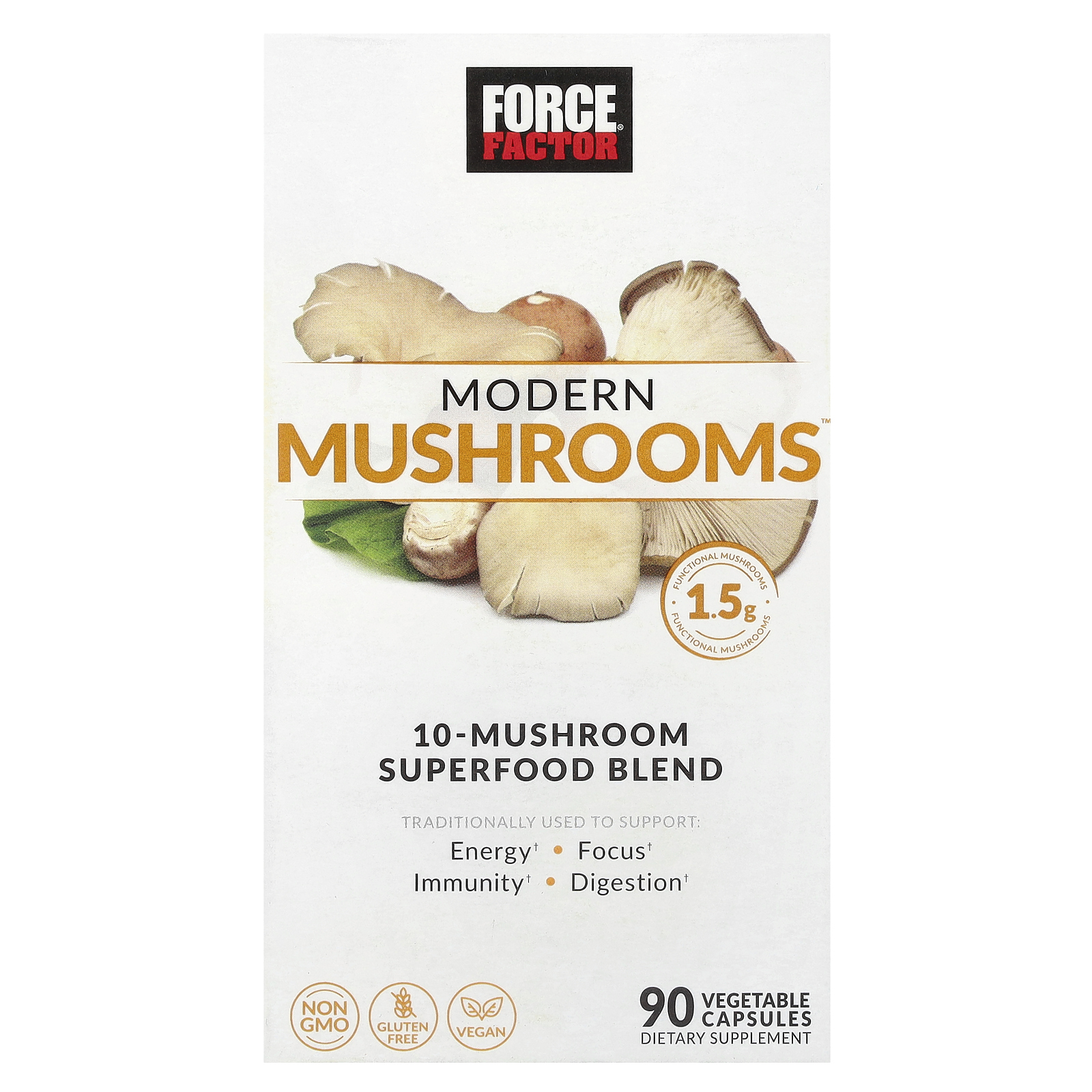 Force Factor, Современные грибы, 90 растительных капсул