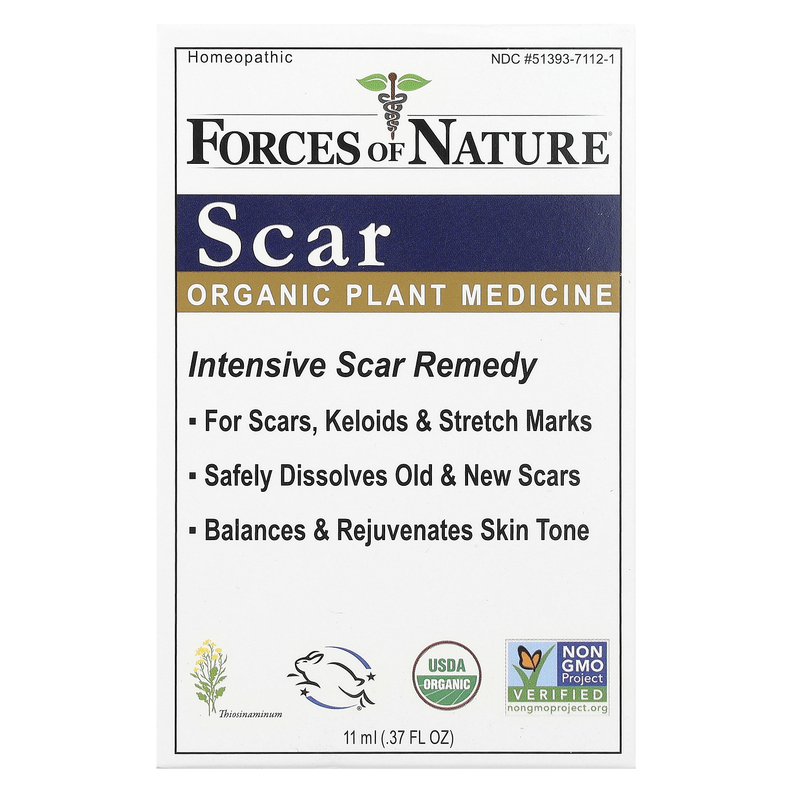 Forces of Nature, Scar, органическое растительное средство, 11 мл (0,37 жидк. унции)