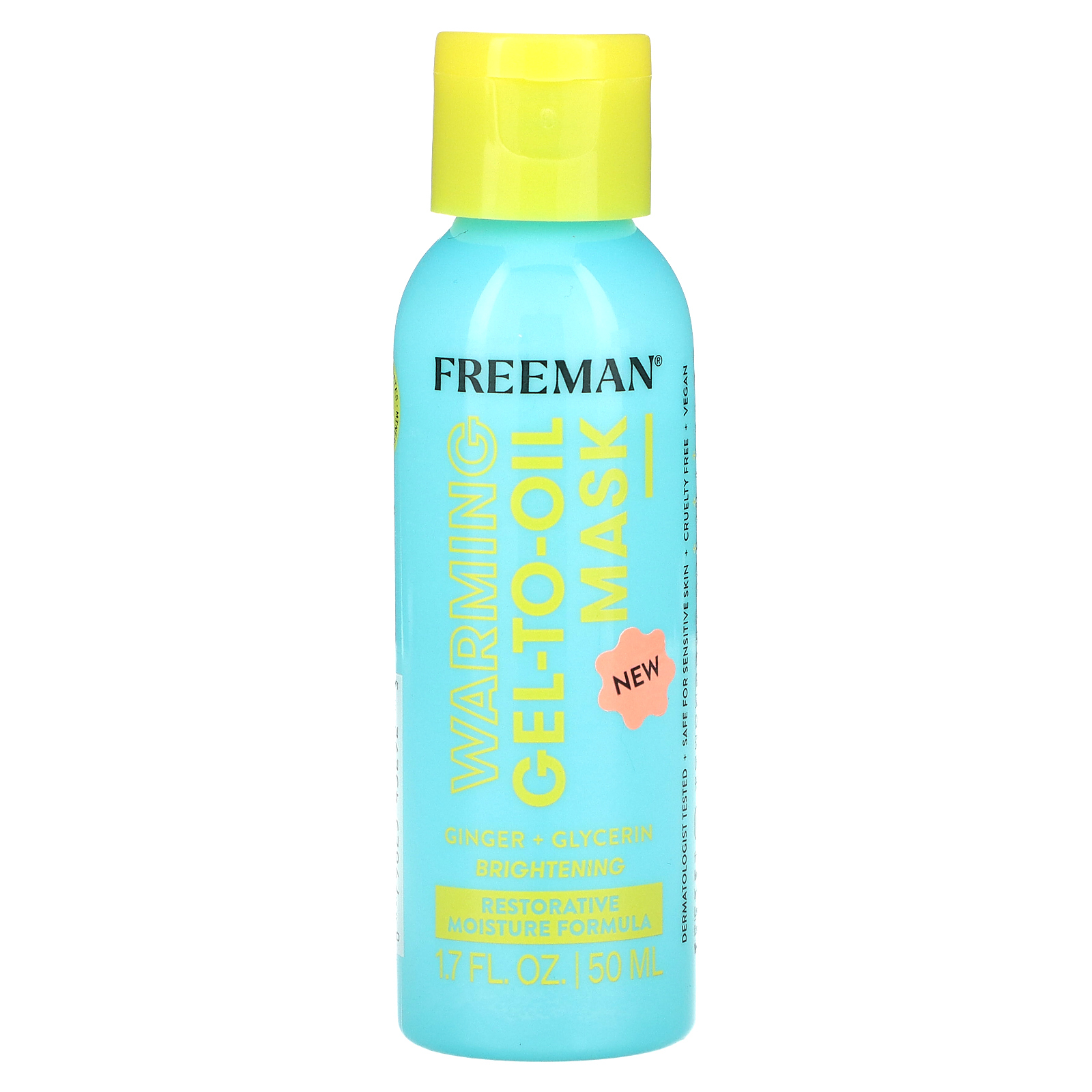 Freeman Beauty, Согревающая косметическая маска из геля и масла, имбирь + глицерин, 50 мл (1,7 жидк. Унции)