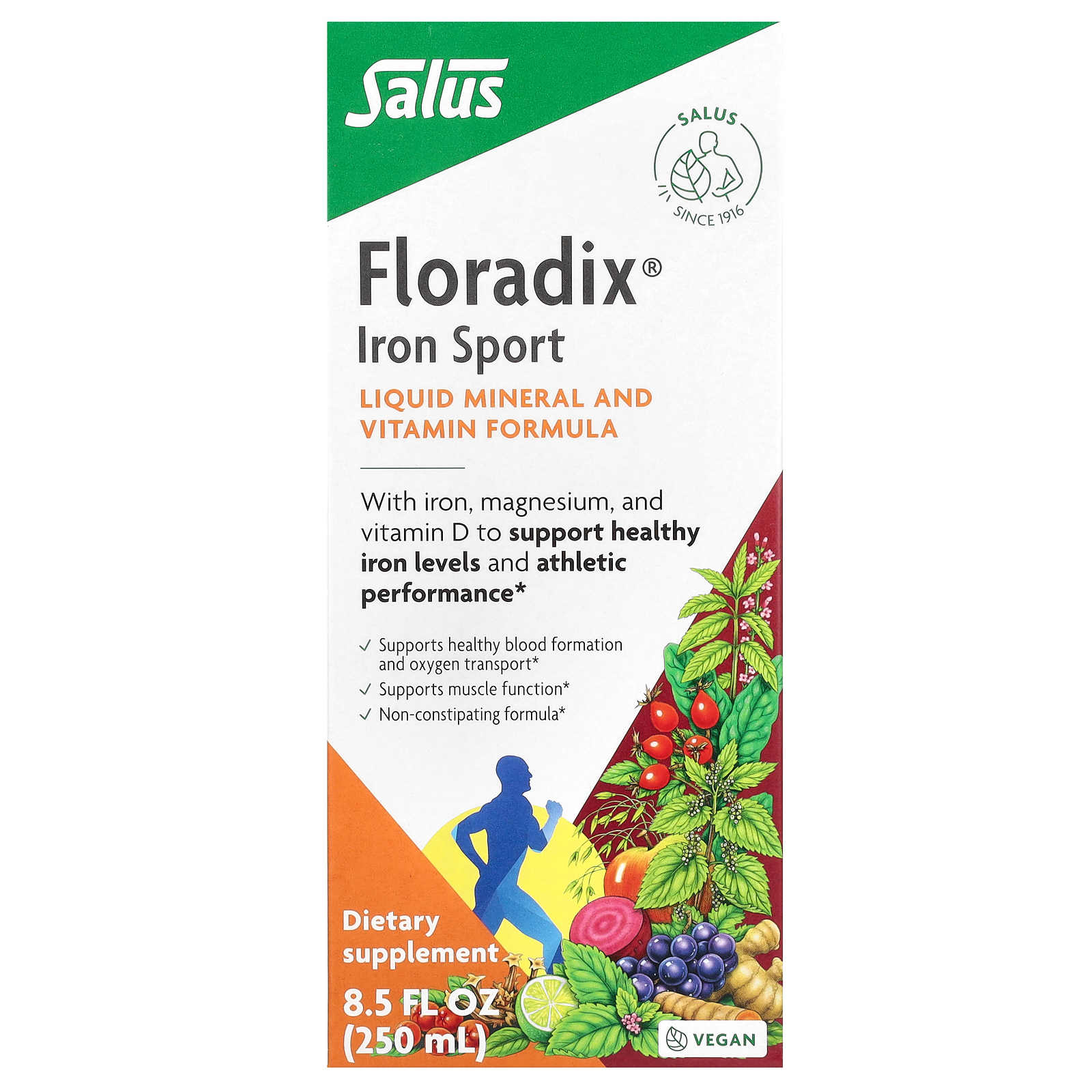 Gaia Herbs, Floradix Iron Sport, железо для физической активности, 250 мл (8,5 жидк. унции)