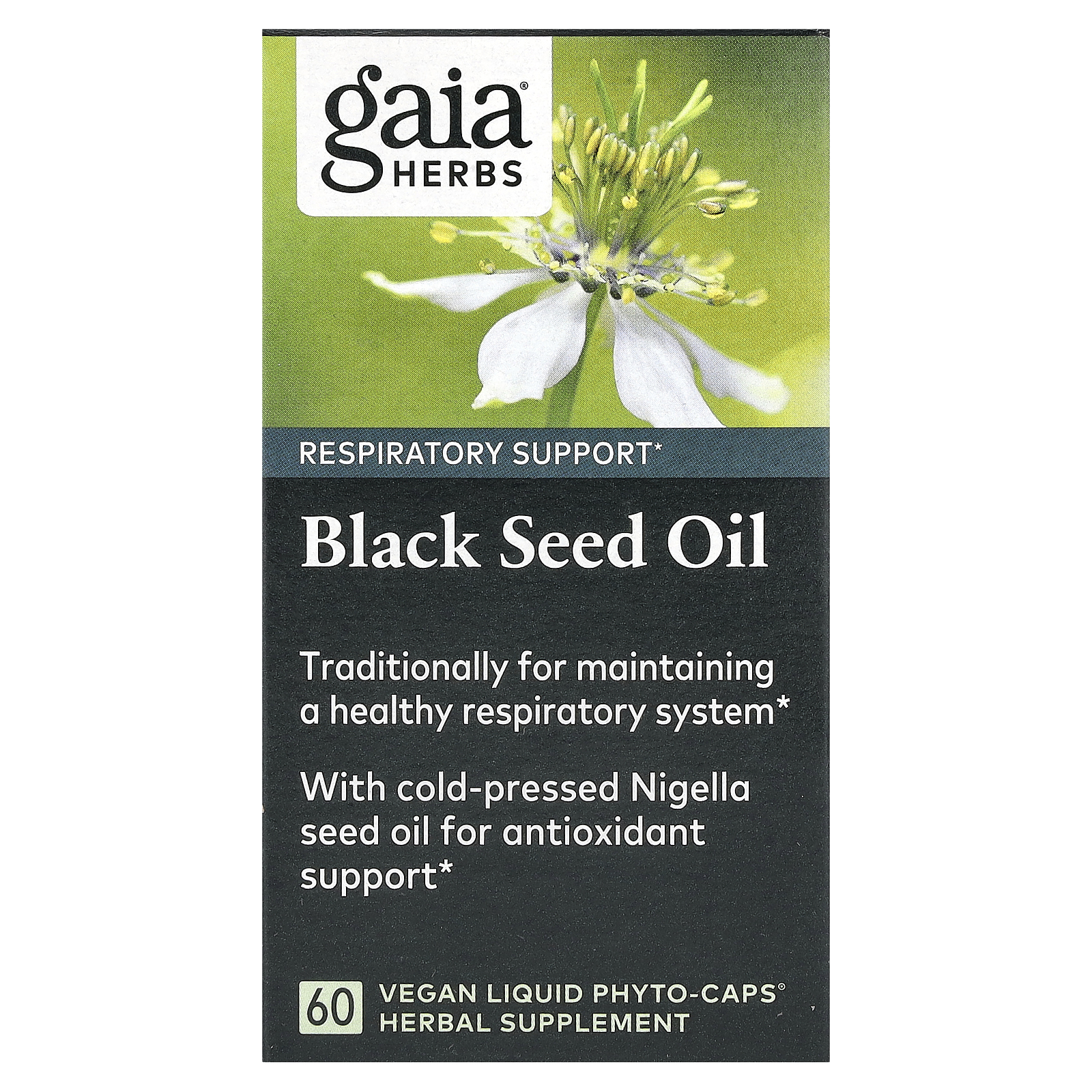 Gaia Herbs, масло черного тмина, 60 веганских капсул Liquid Phyto-Caps