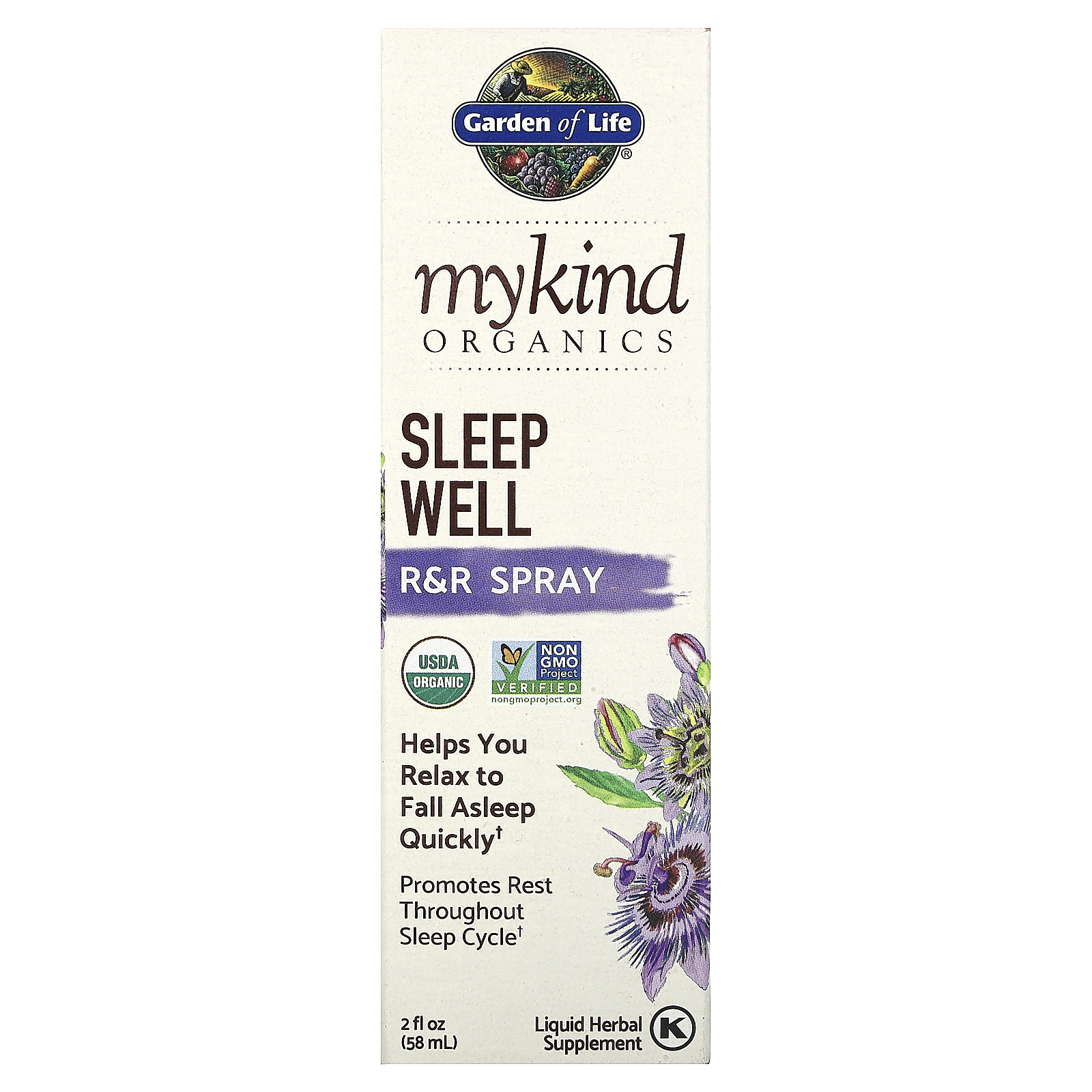 Garden of Life, MyKind Organics, Sleep Well, спрей для улучшения качества сна, 58 мл (2 унции)