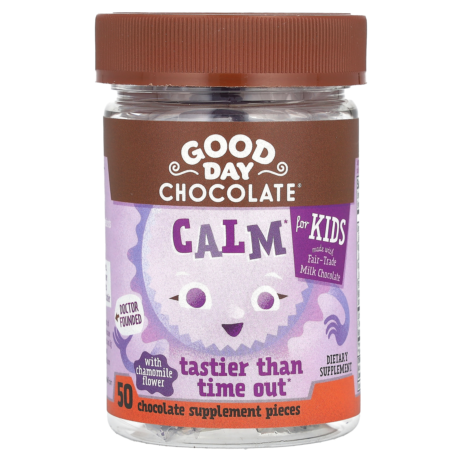 Good Day Chocolate, Calm, для детей, с шоколадным вкусом, 50 шт.