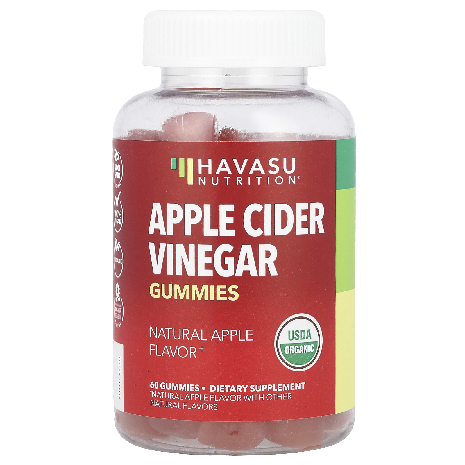 Havasu Nutrition, яблочный уксус в жевательных таблетках, со вкусом натурального яблока, 60 жевательных таблеток