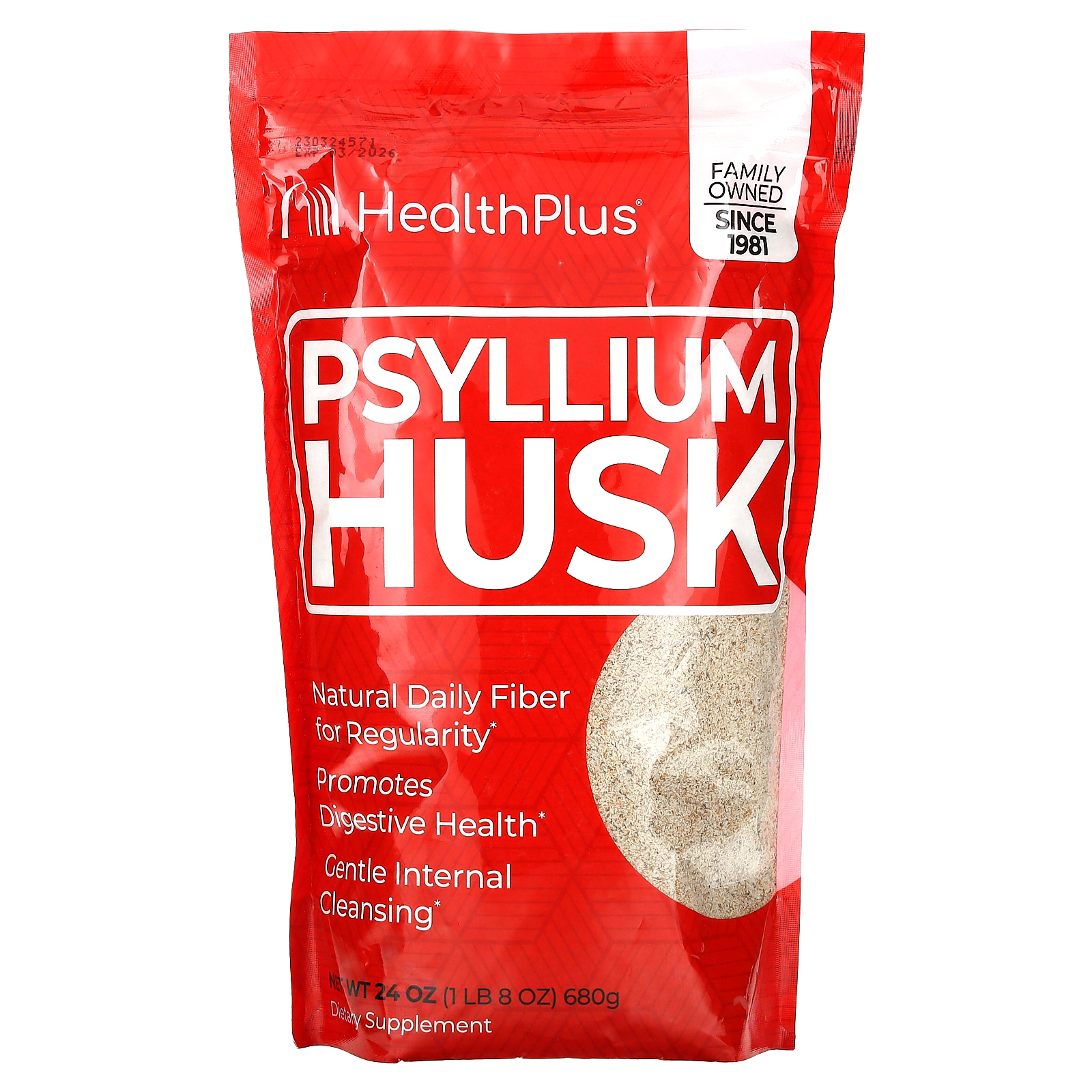 Health Plus Inc., 100 % чистая шелуха семян подорожника, 680 г (1,5 фунта)