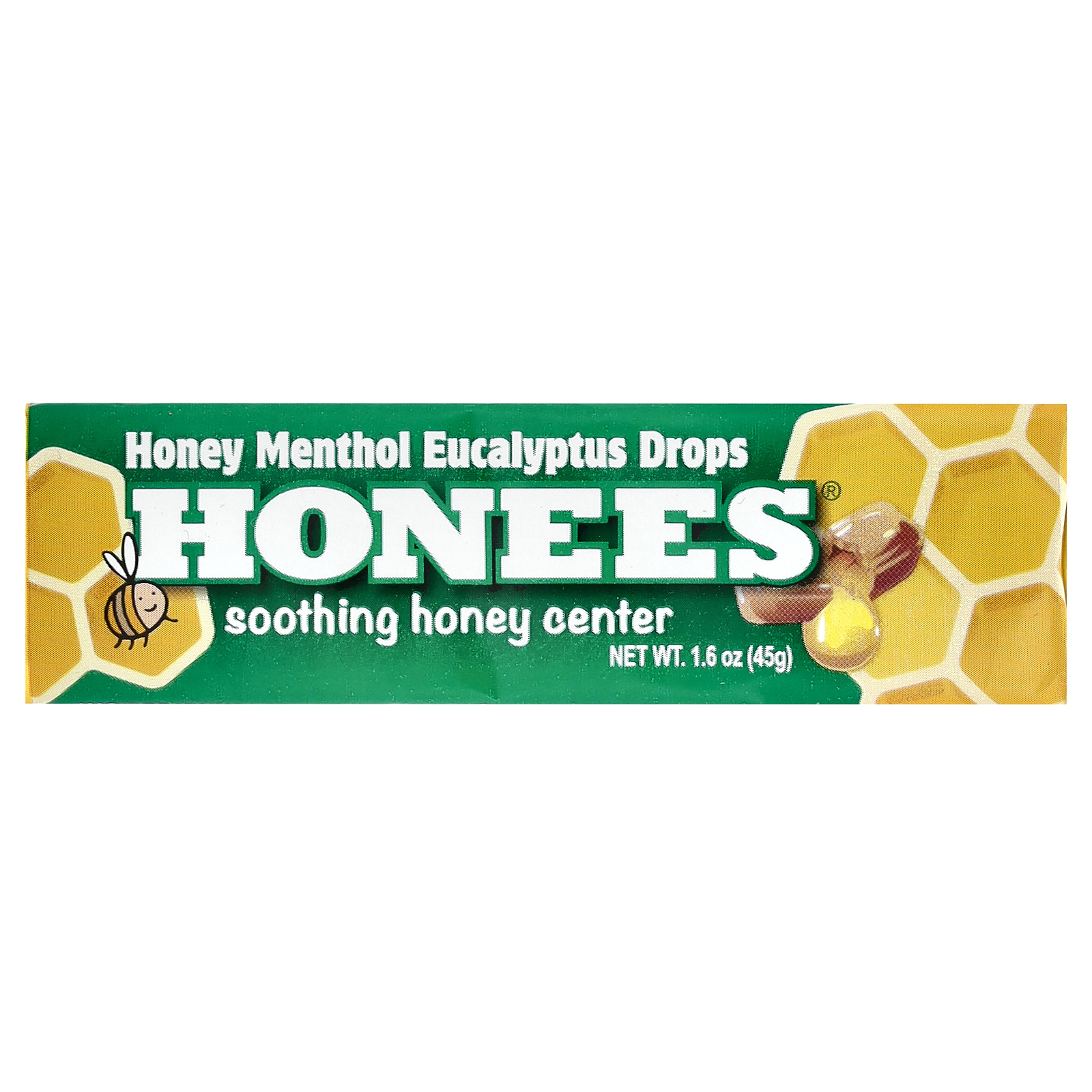 Honees, леденцы с медом, ментолом и эвкалиптом, 9 леденцов, 45 г (1,6 унции)