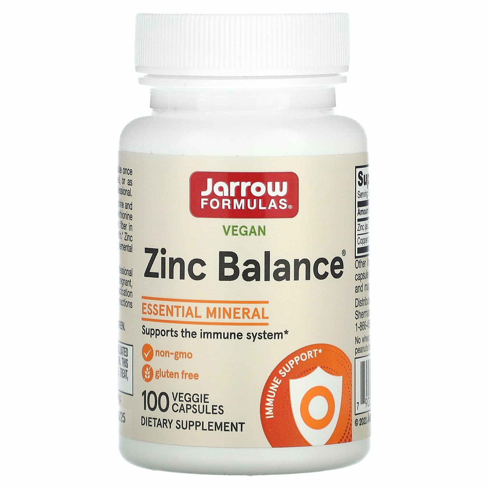 Jarrow Formulas, Zinc Balance, веганская добавка, 100 растительных капсул