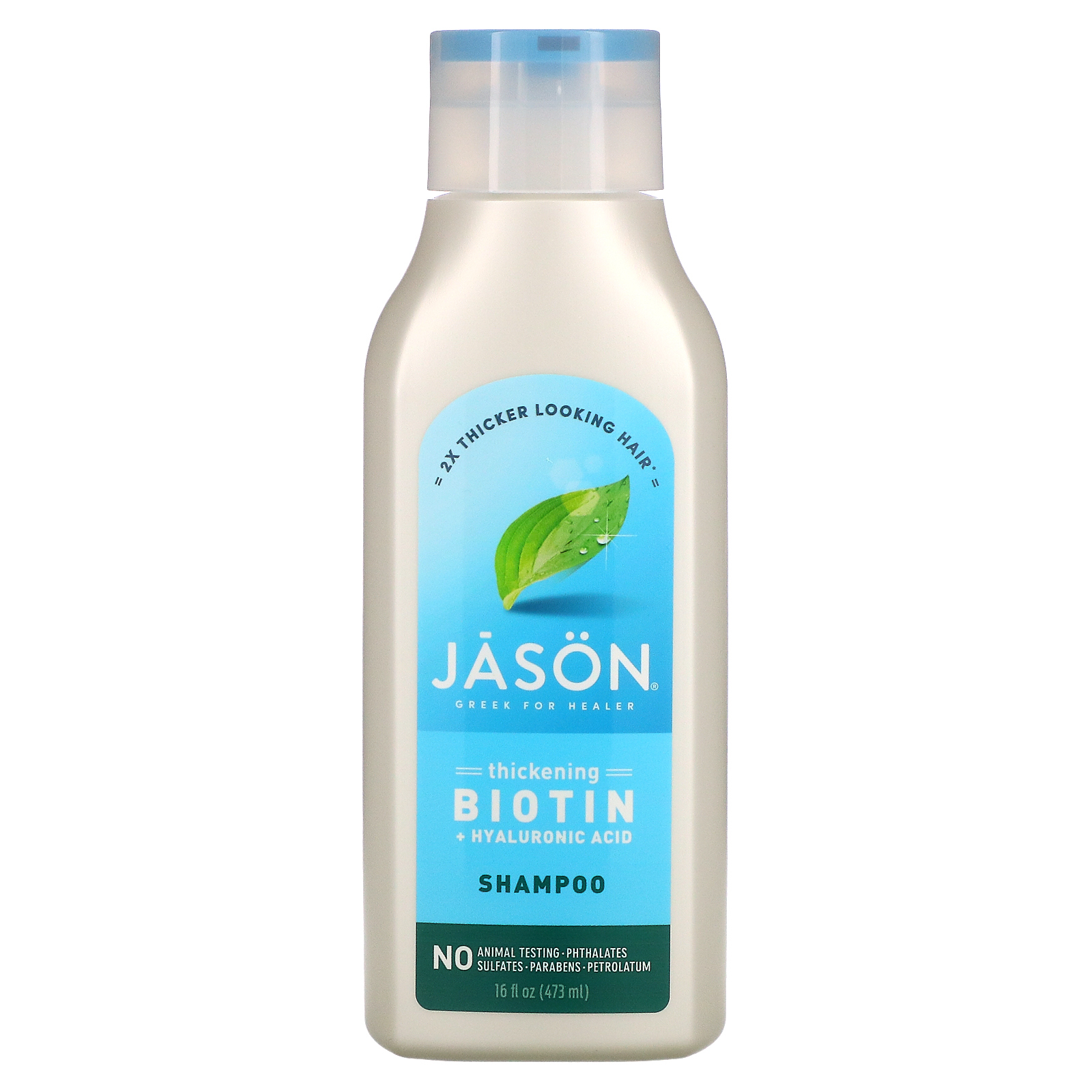 Jason Natural, Шампунь для утолщения и восстановления волос, с биотином и гиалуроновой кислотой, 473 мл (16 жидк. унций)