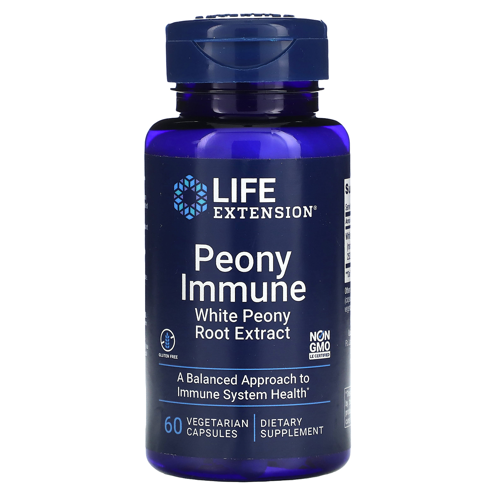 Life Extension, добавка с пионом для укрепления иммунитета, 60 вегетарианских капсул