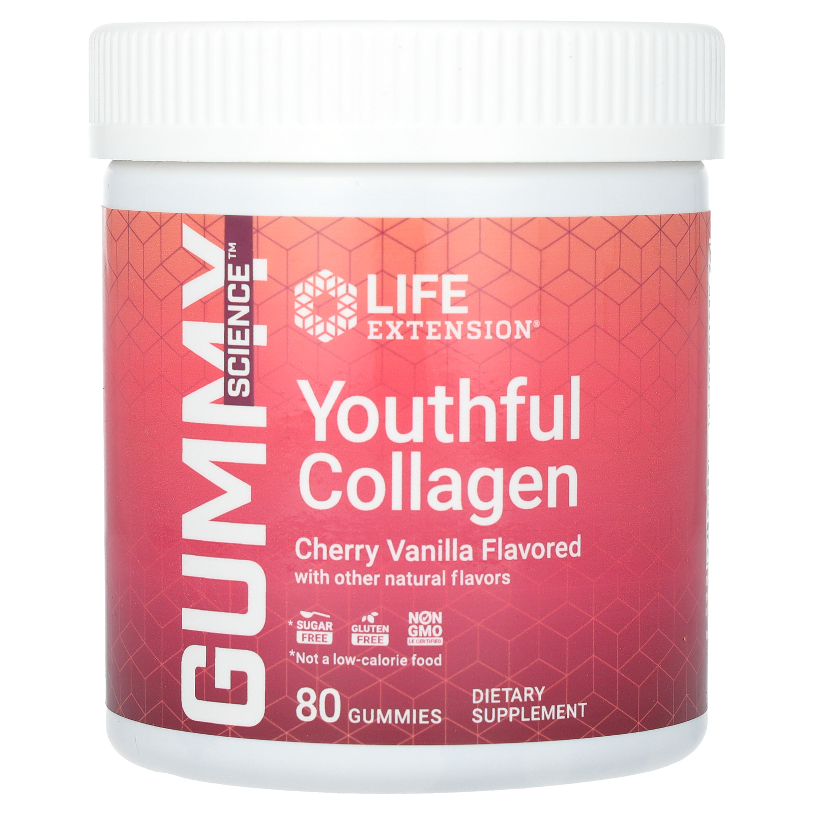 Life Extension, Gummy Science, омолаживающий коллаген, вишня и ваниль, 80 жевательных таблеток