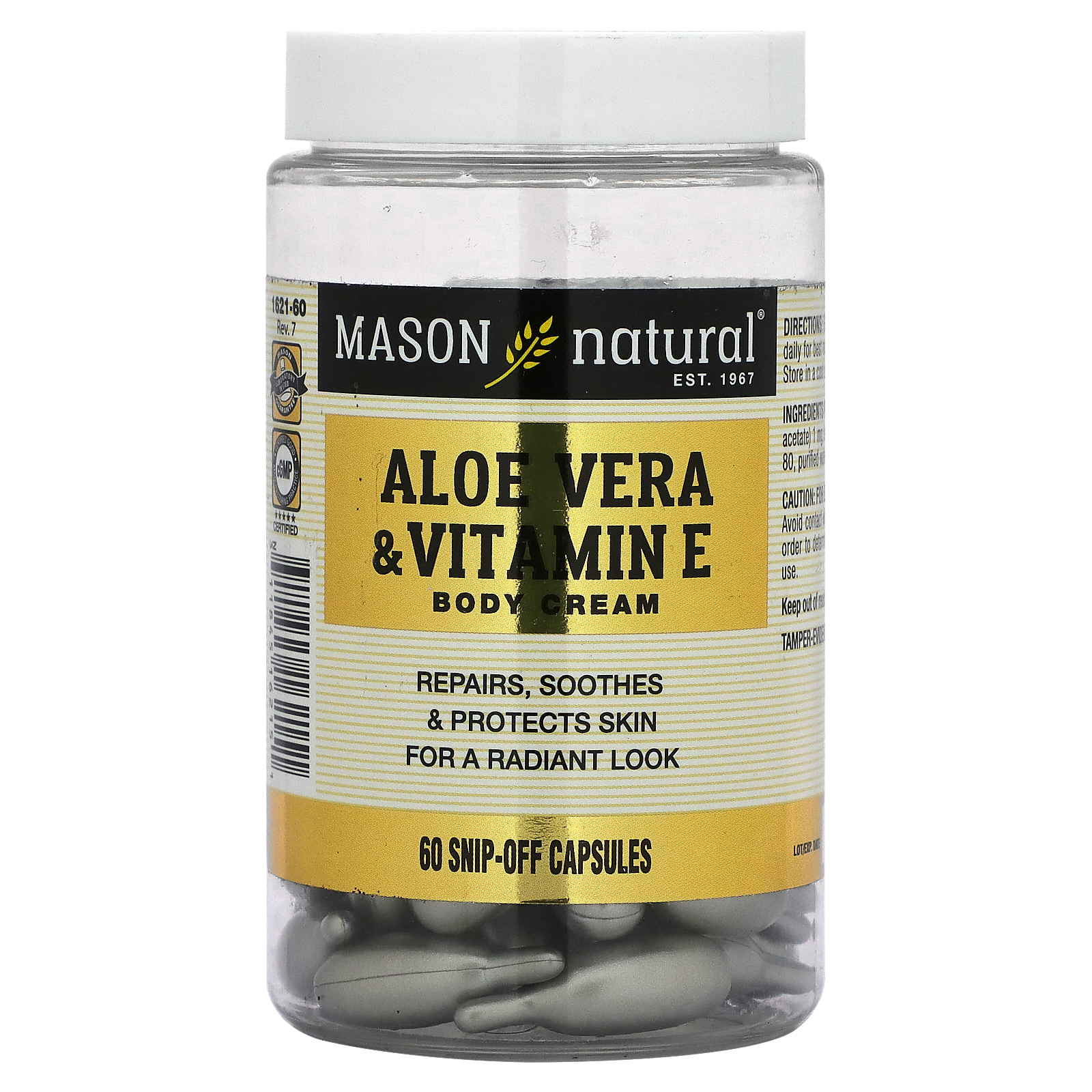 Mason Natural, Крем для тела с алоэ вера и витамином Е, 60 капсул