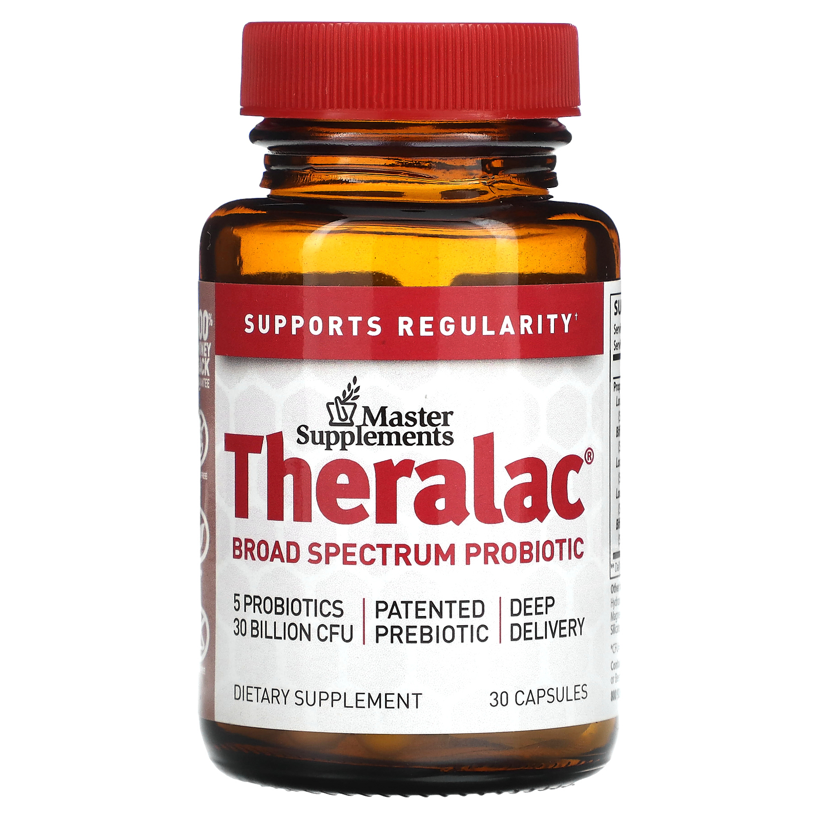 Master Supplements, Theralac, пробиотик широкого спектра действия, 30 капсул