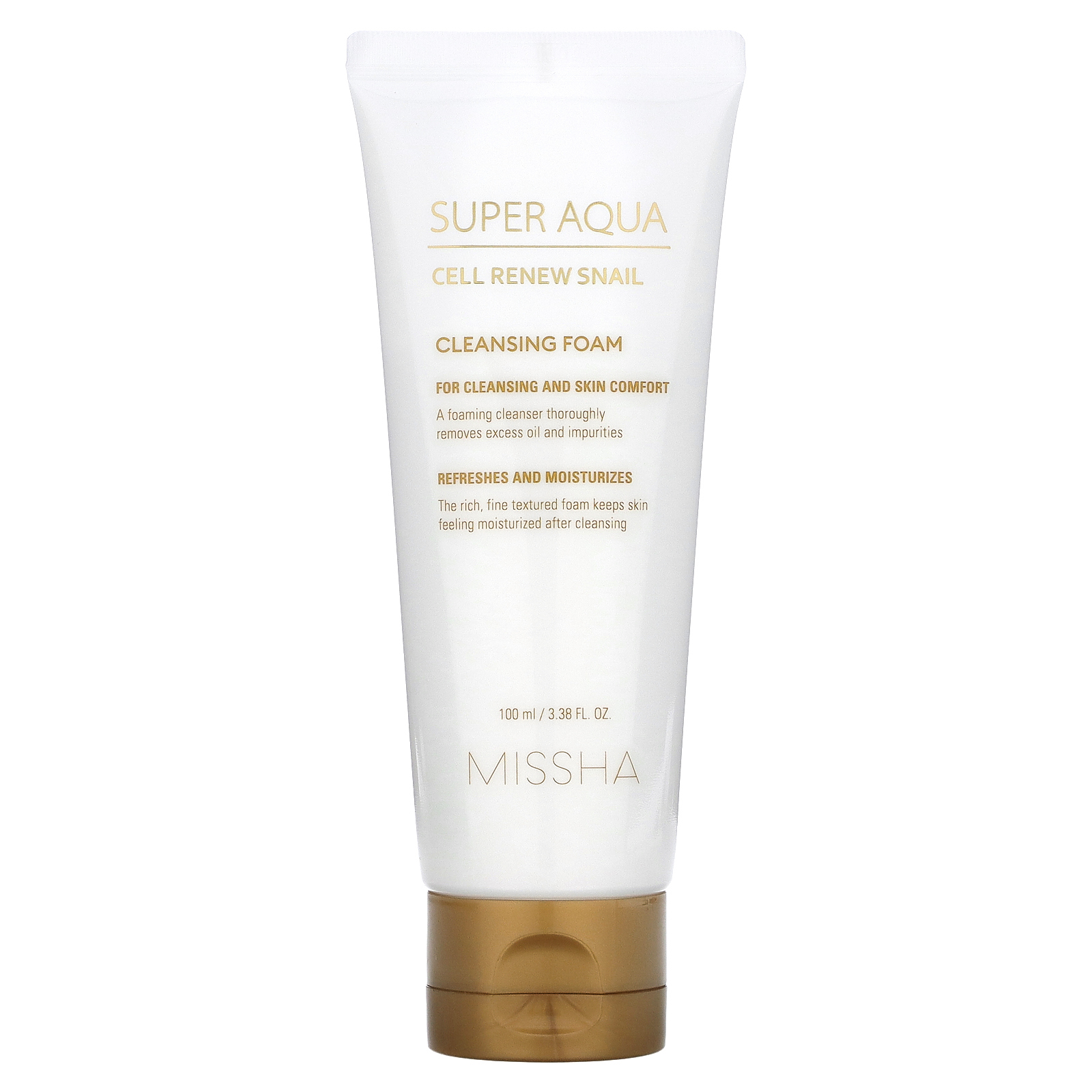Missha, Super Aqua, очищающая пенка с экстрактом секрета улитки для восстановления клеток кожи, 100 мл (3,38 жидк. унции)