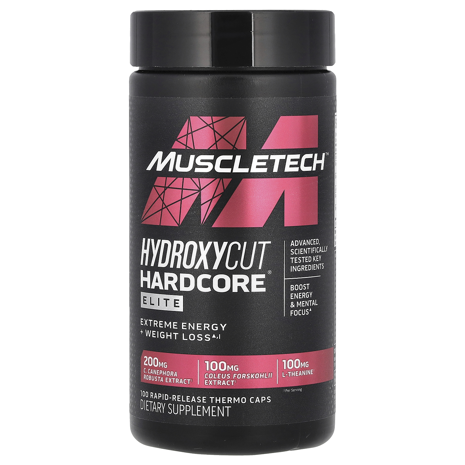 MuscleTech, Hydroxycut Hardcore Elite, 100 термокапсул с быстрым высвобождением