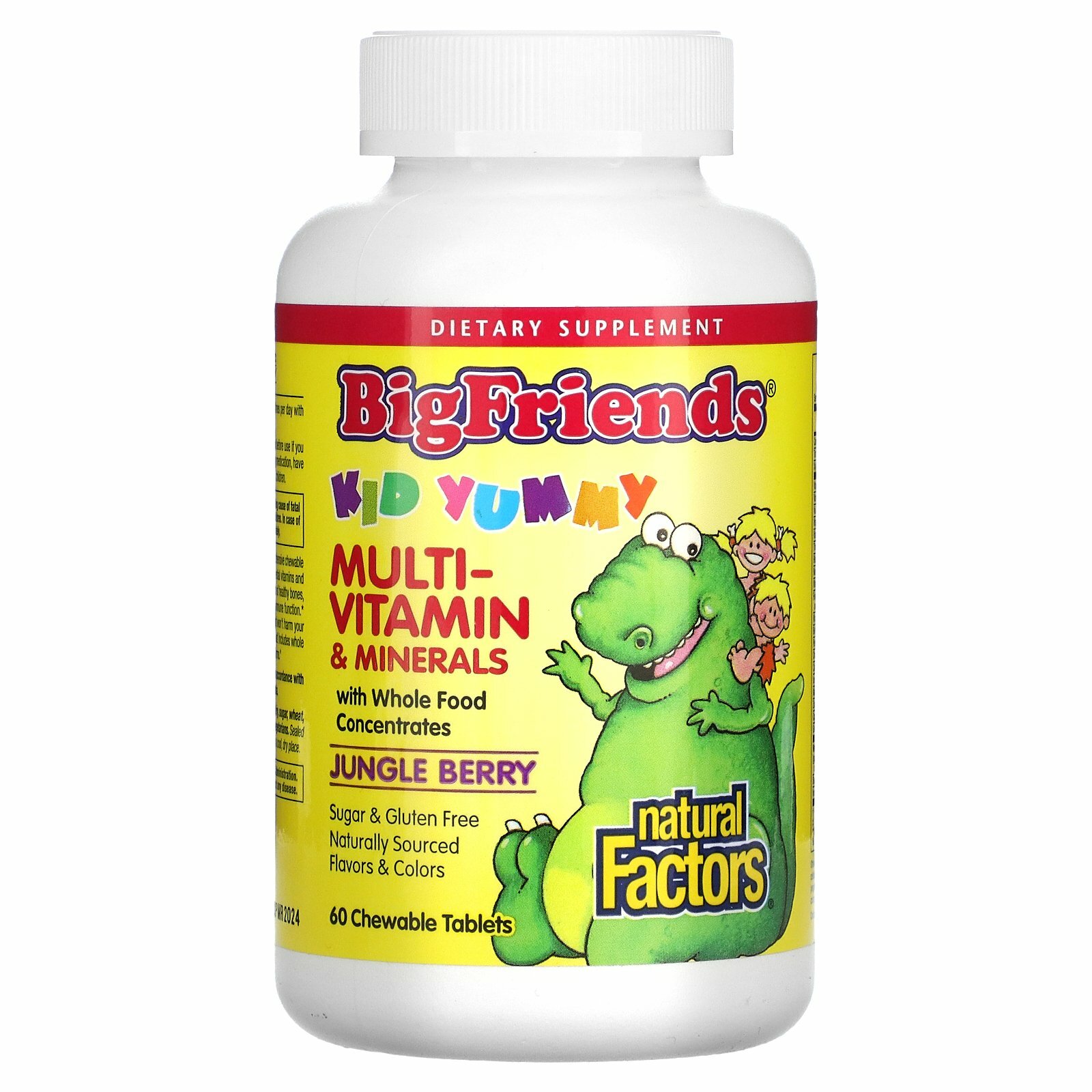 Natural Factors, Big Friends, жевательные мультивитамины и минералы, со вкусом ягод, 60 жевательных таблеток