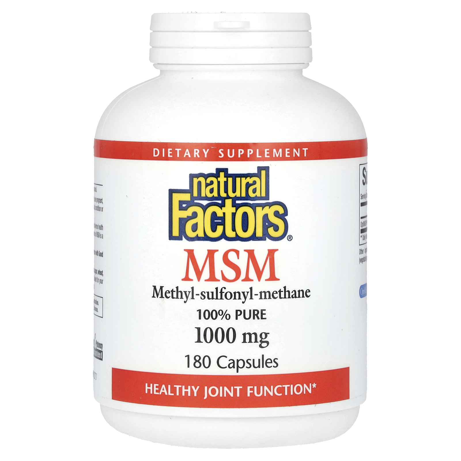 Natural Factors, МСМ, Метил-сульфонил-метан, 1 000 мг, 180 капсул