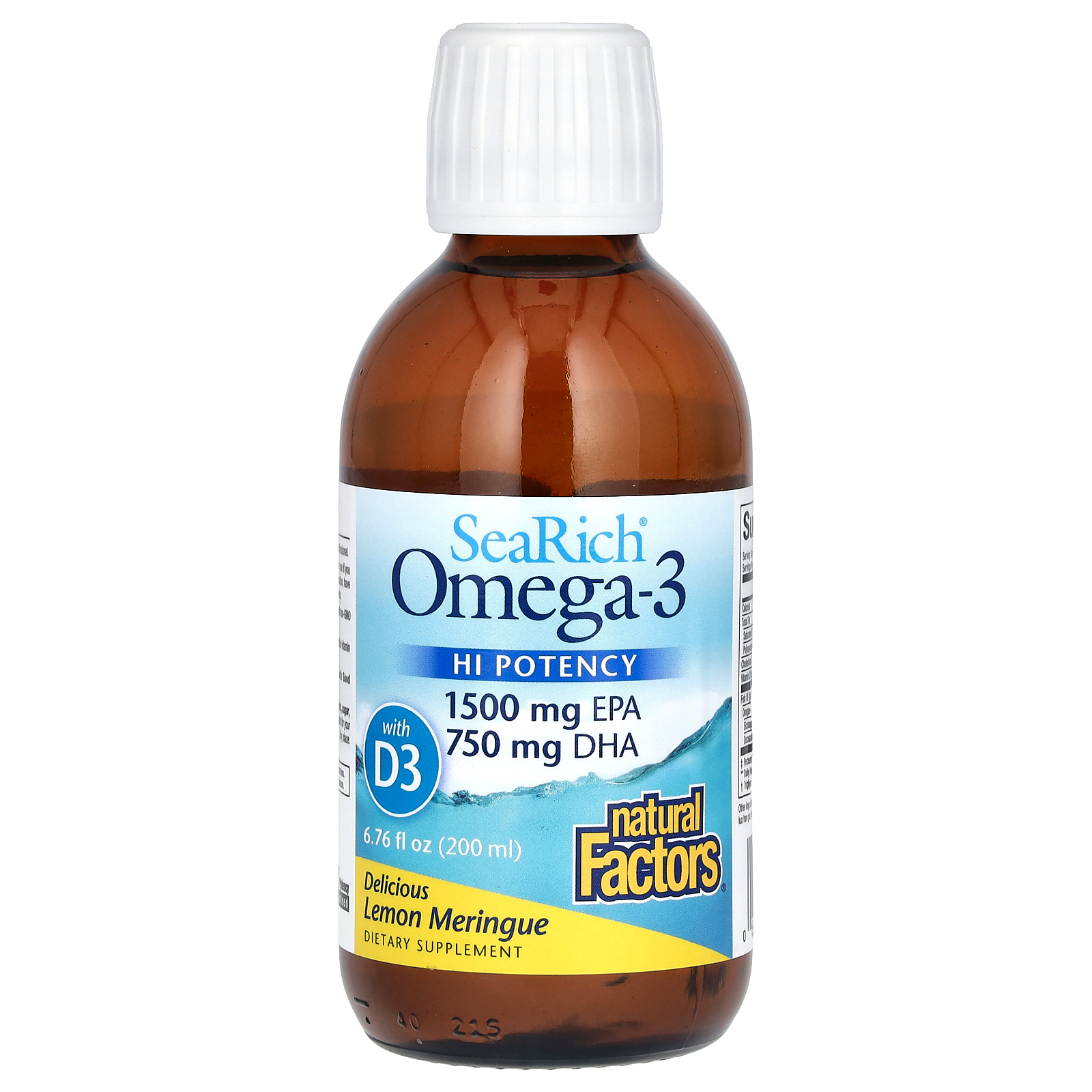 Natural Factors, SeaRich, Омега-3, лимонная меренга, 6,76 жидк. унц. (200 мл)