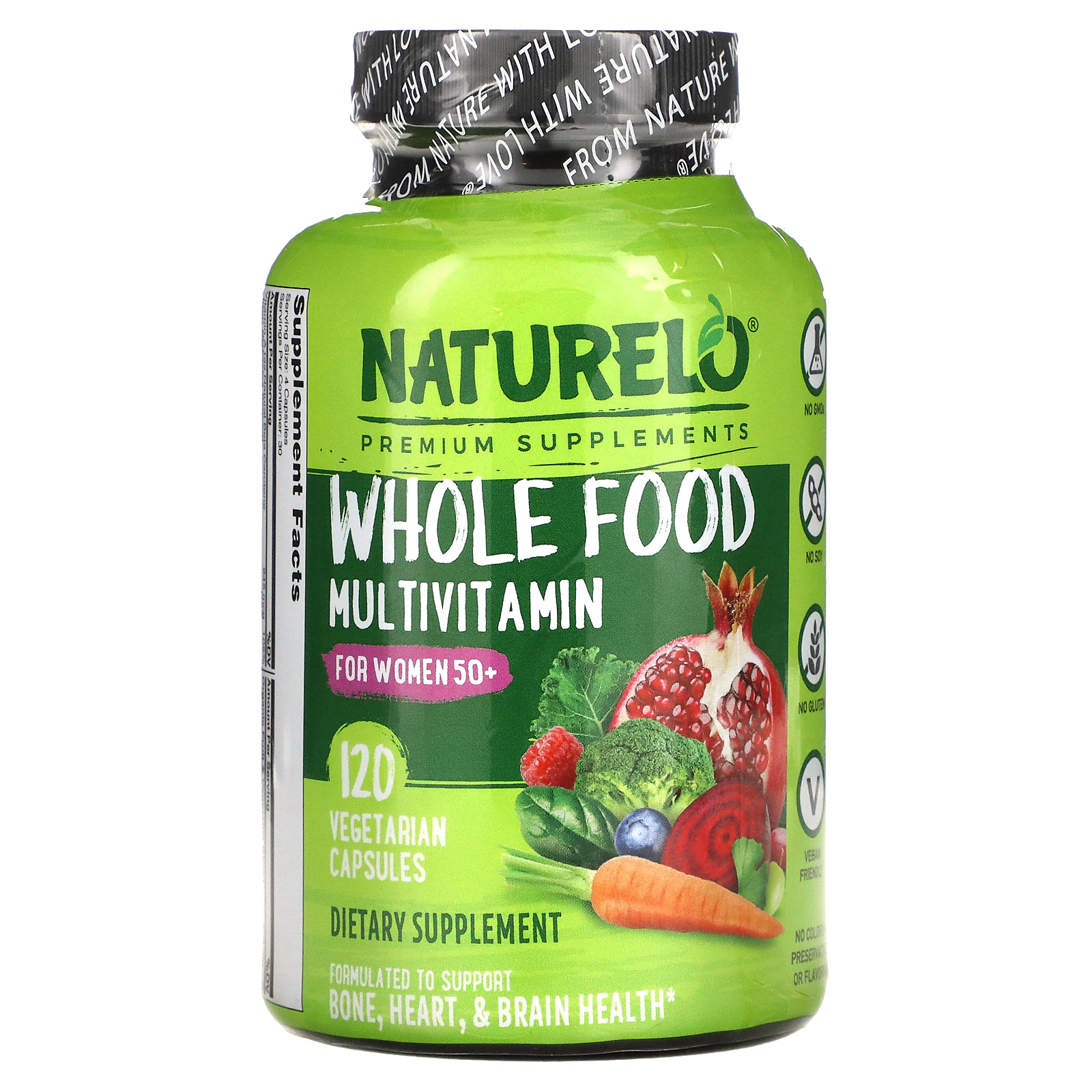 NATURELO, мультивитамины из цельных продуктов для женщин старше 50 лет, 120 вегетарианских капсул