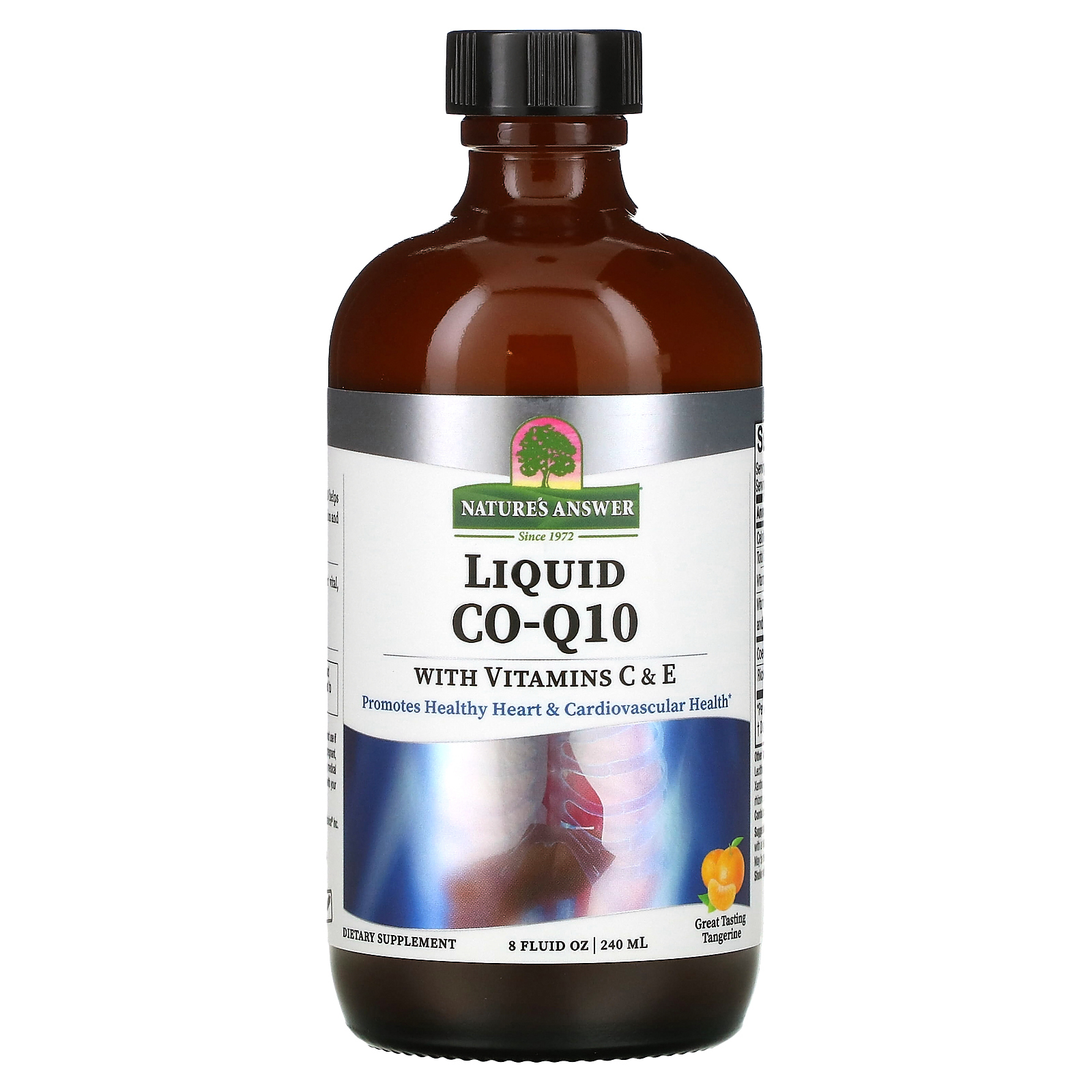 Nature's Answer, Жидкий Co-Q10 с витаминами C и E, со вкусом мандарина, 240 мл (8 жидких унций)