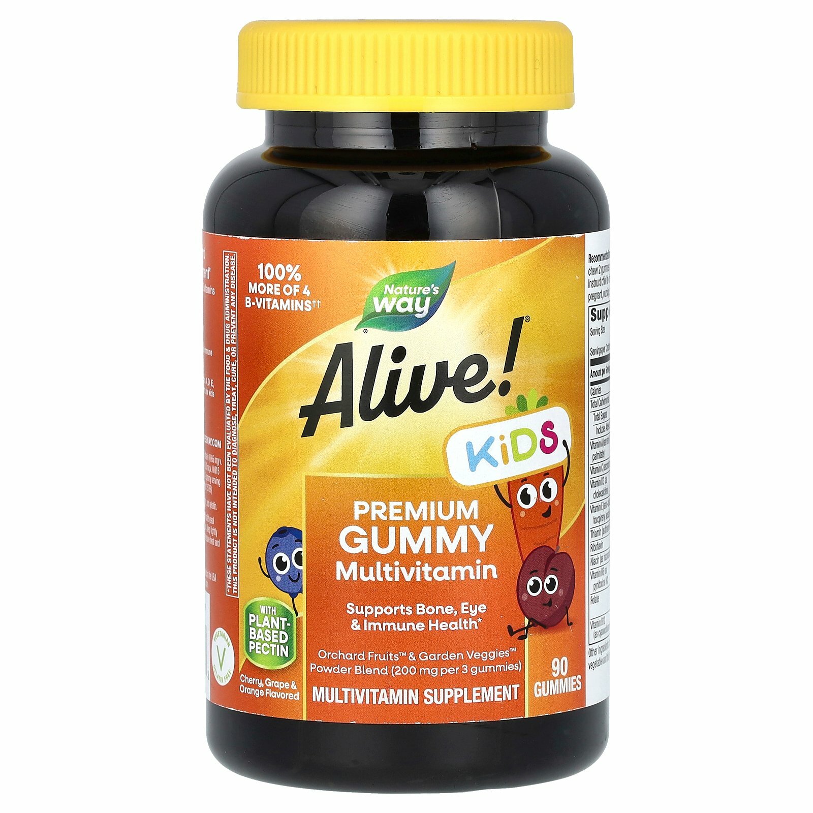 Nature's Way, Alive!, мультивитамины премиального качества для детей, со вкусом вишни, винограда и апельсина, 90 жевательных таблеток