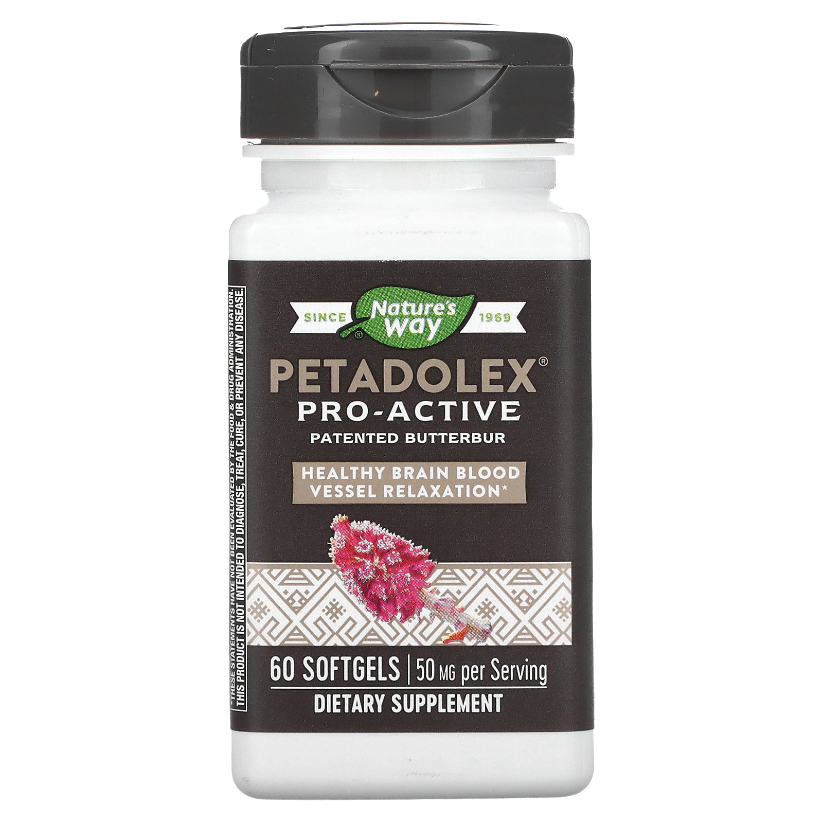 Nature's Way, PETADOLEX, Pro-Active, белокопытник для здоровья вен, 50 мг , 60 капсул