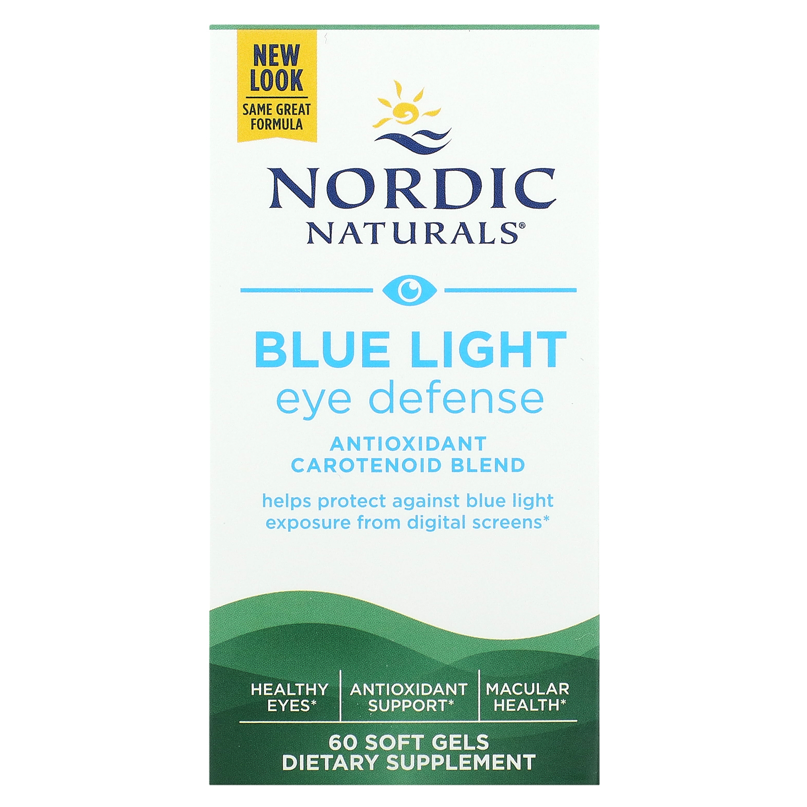 Nordic Naturals, средство для защиты глаз от синего излучения, 60 капсул