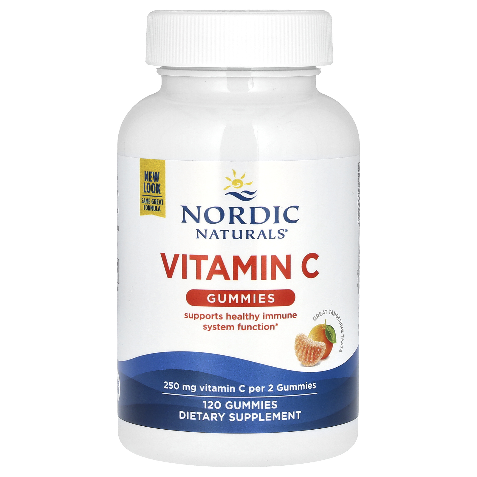 Nordic Naturals, жевательный витамин C, со вкусом мандарина, 250 мг, 120 жевательных таблеток (125 мг в 1 таблетке)