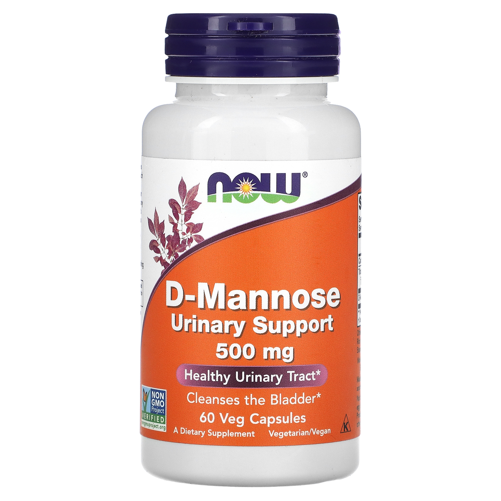 NOW Foods, D-манноза, 1500 мг, 60 растительных капсул (500 мг в 1 капсуле)