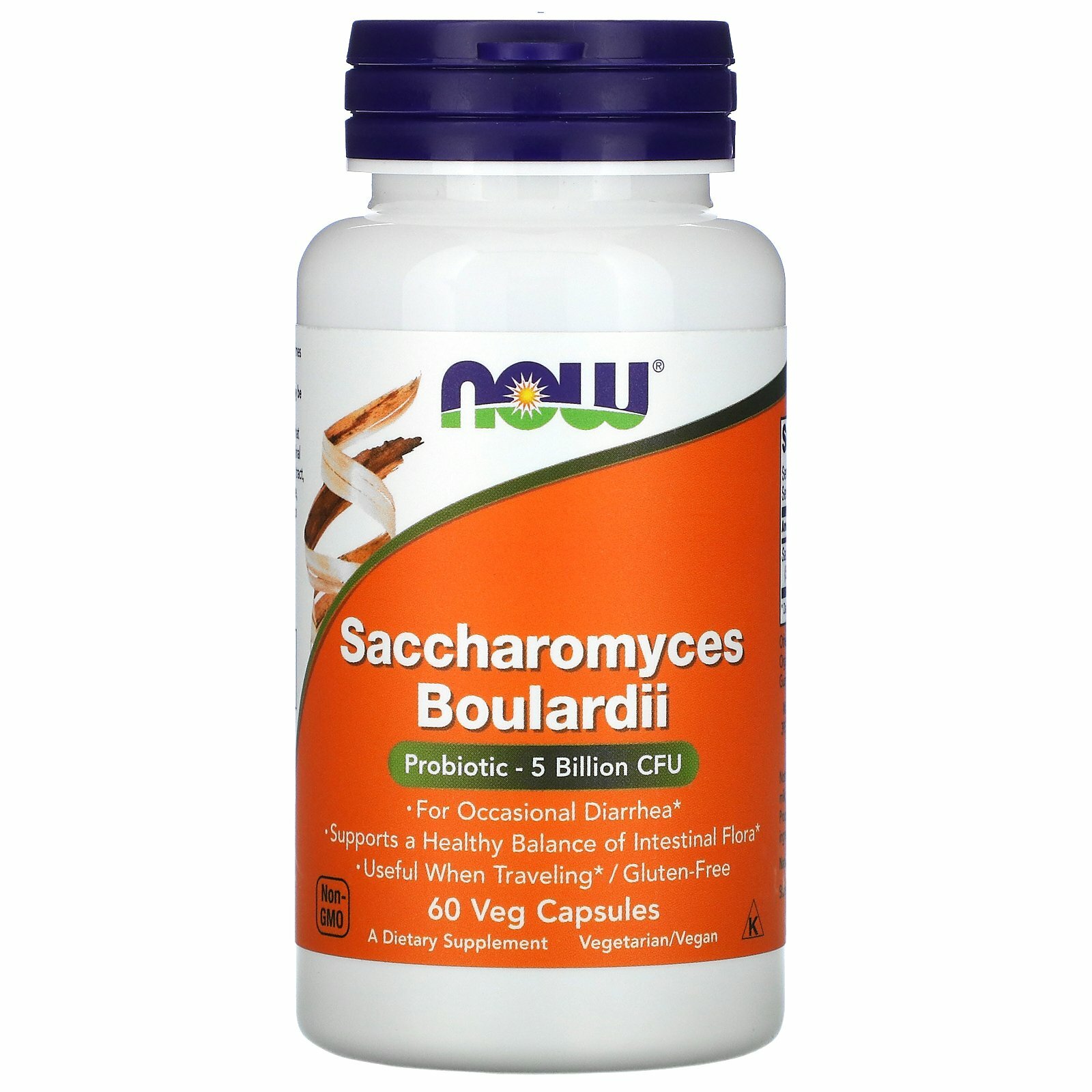 NOW Foods, сахаромицеты Буларди, 10 млрд КОЕ, 60 растительных капсул (5 млрд КОЕ в 1 капсуле)