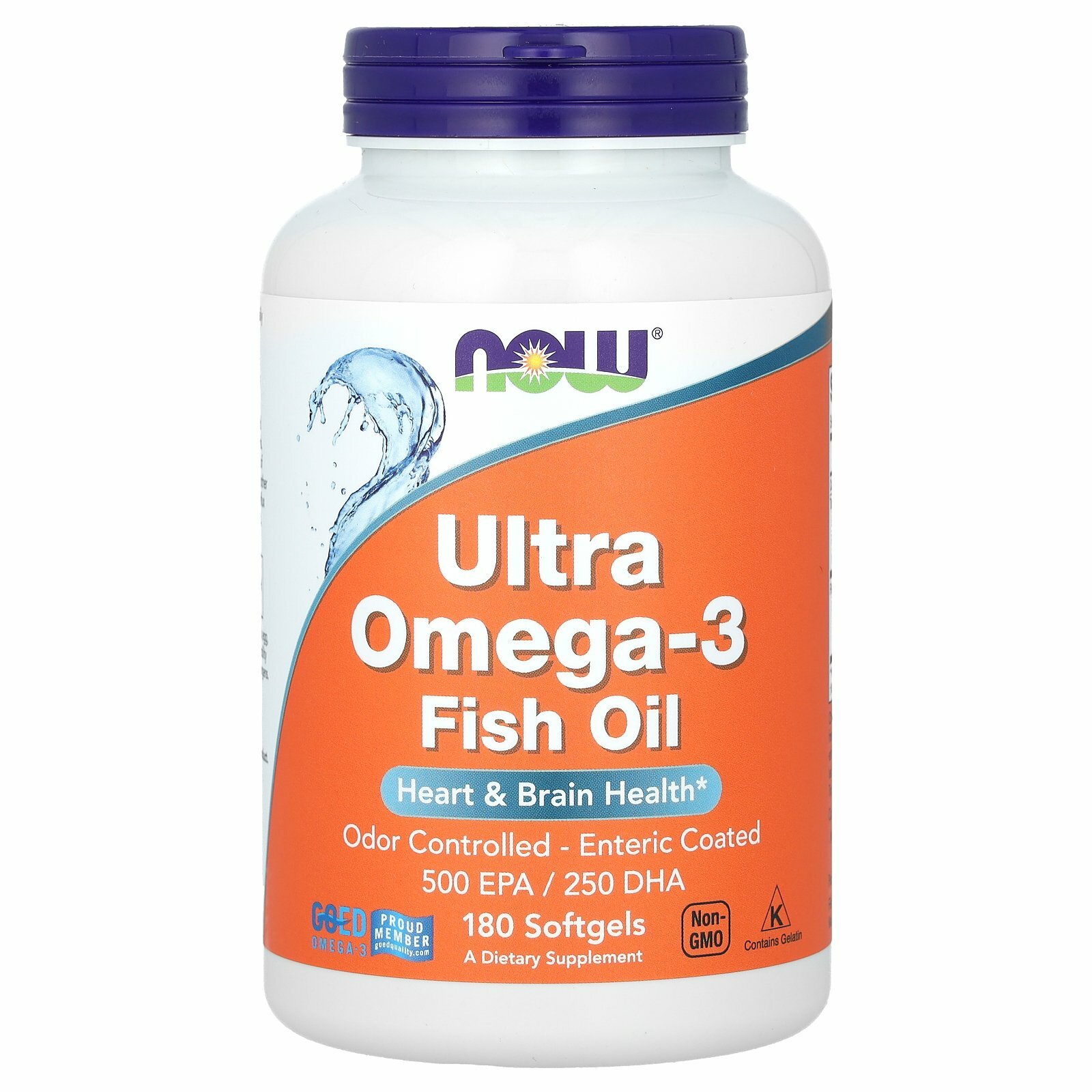 NOW Foods, Ultra Omega-3, рыбий жир с омега-3, 180 капсул