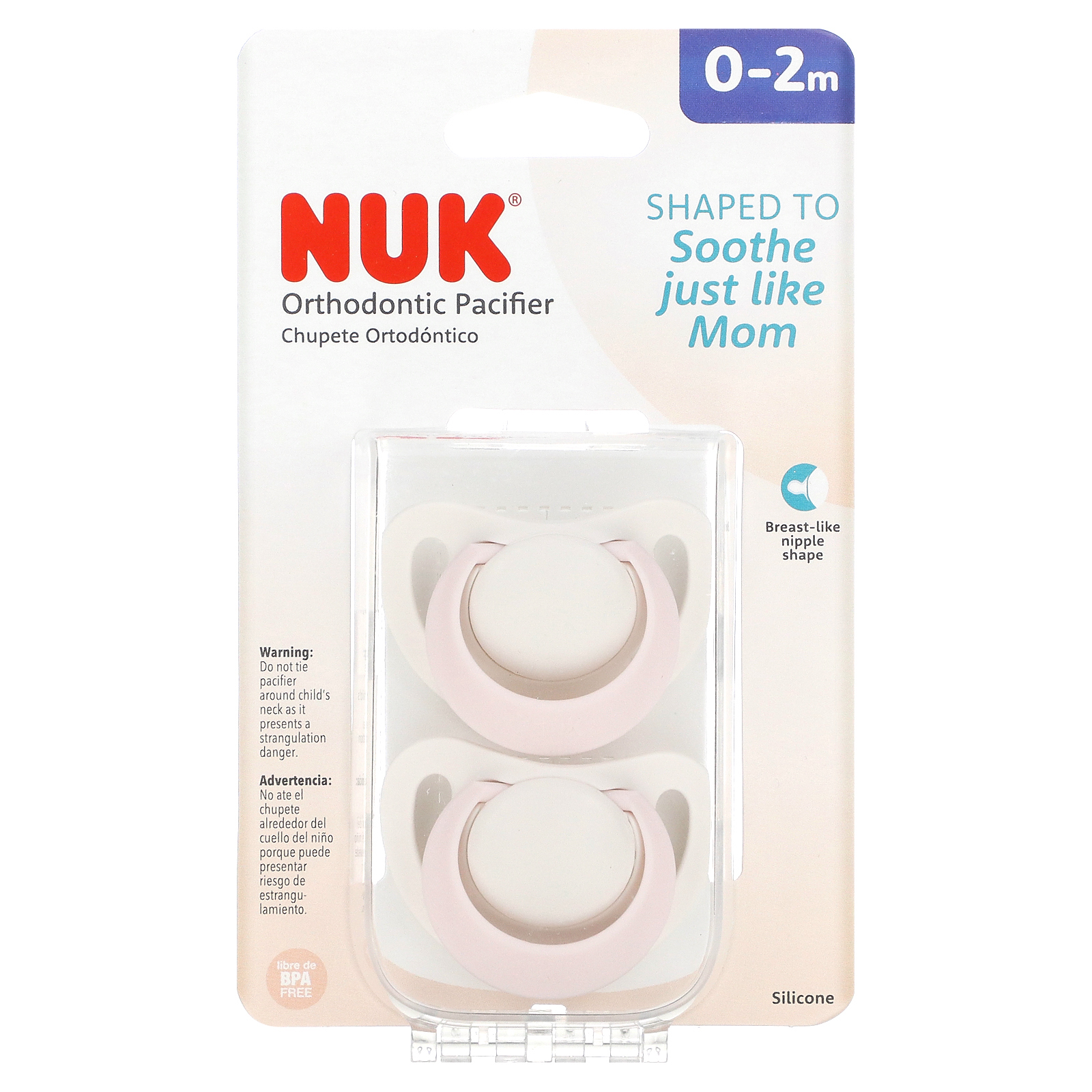 NUK, ортстоматологическая соска, для детей 0–2 месяца, розовая, 2 шт.