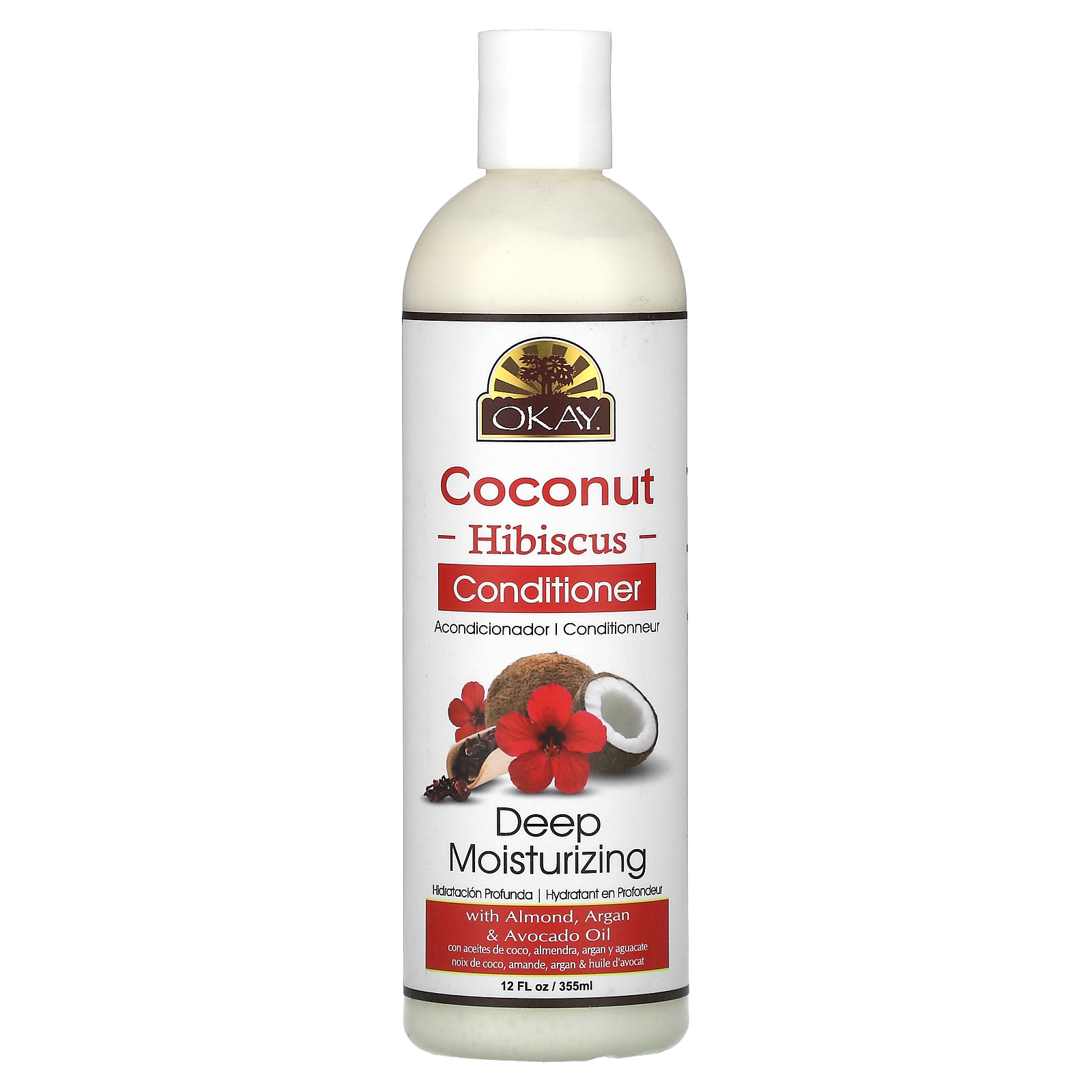 Okay Pure Naturals, Кондиционер, кокос и гибискус, 355 мл (12 жидк. Унций)