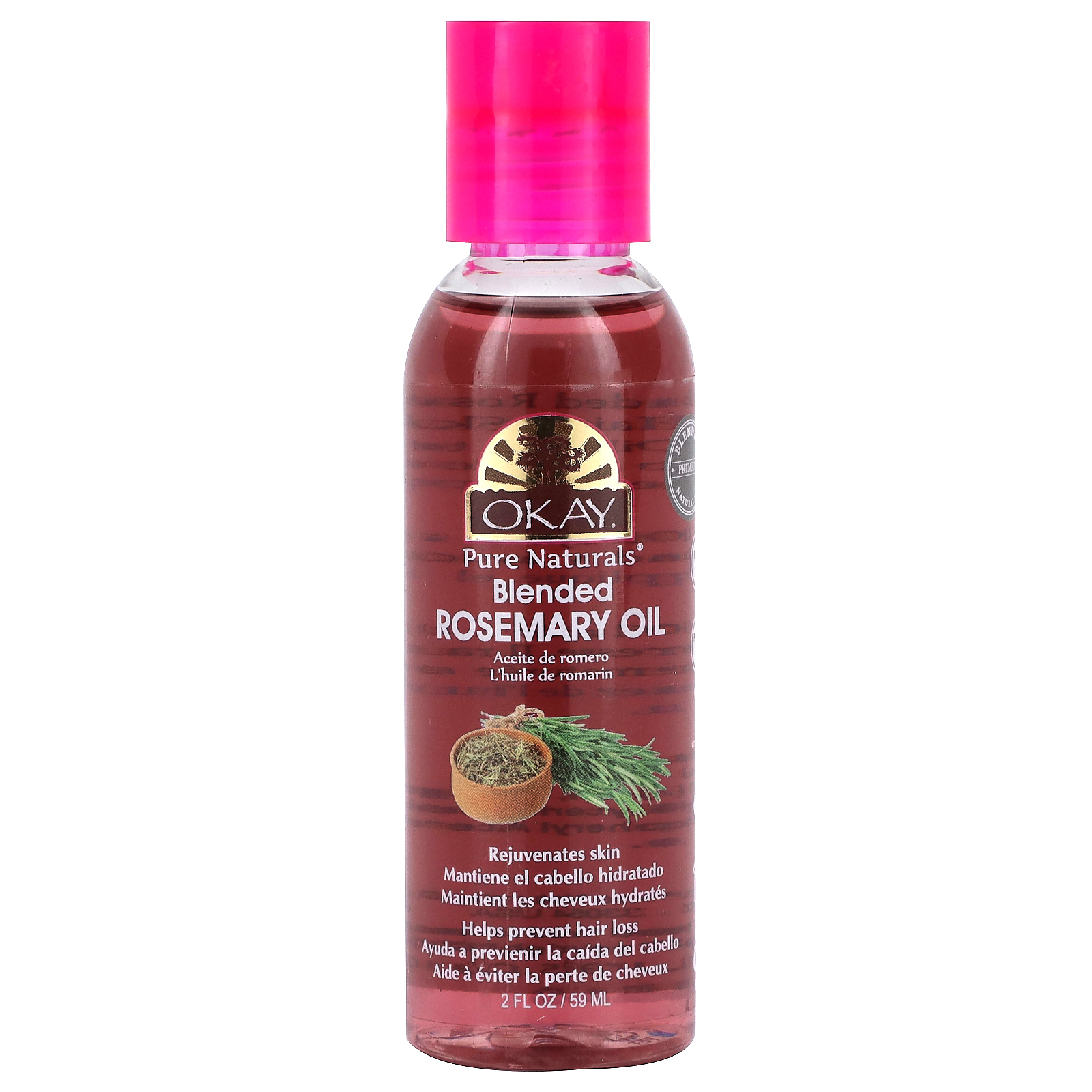 Okay Pure Naturals, Смешанное масло розмарина, 59 мл (2 жидк. Унции)