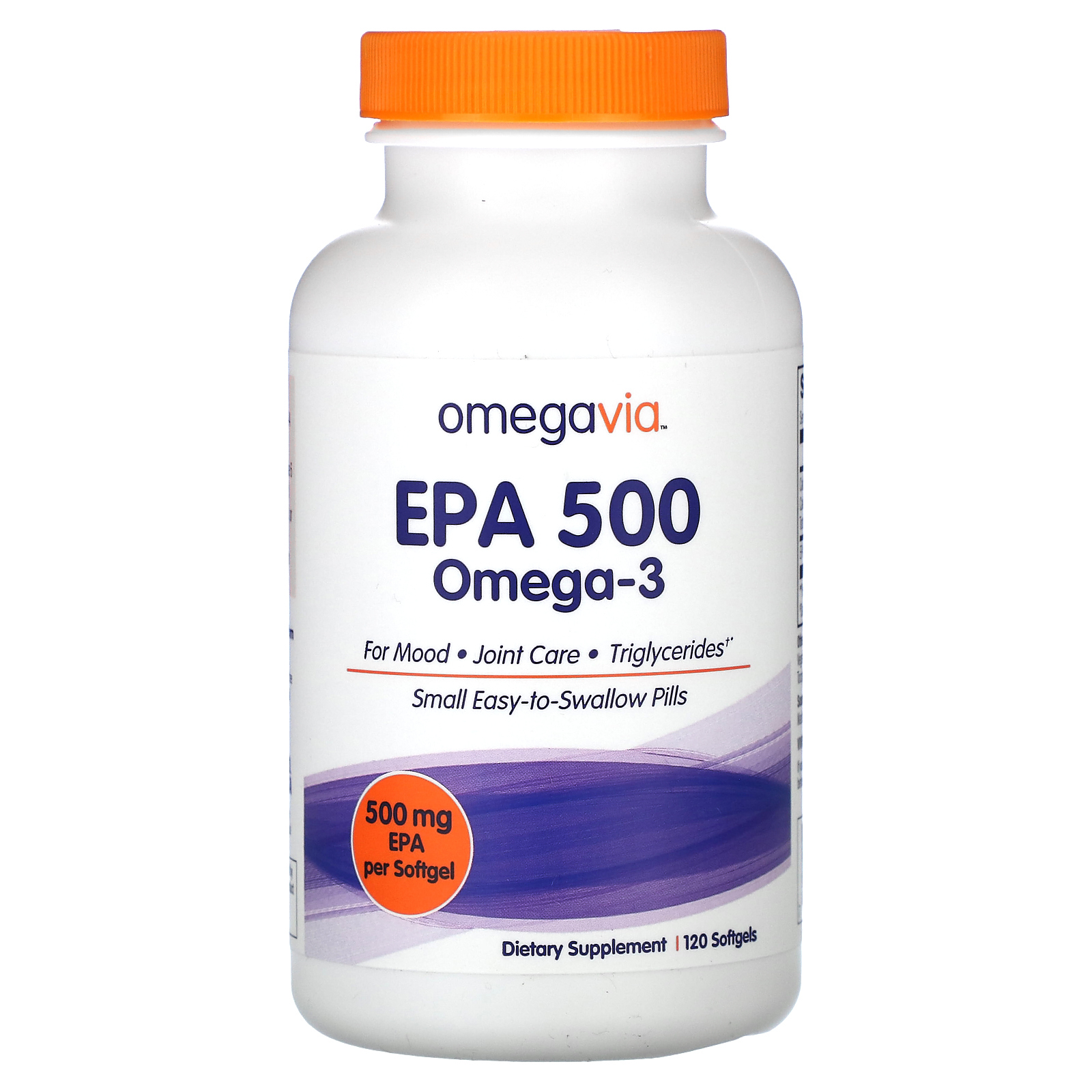 OmegaVia, ЭПК 500, омега-3, 500 мг, 120 капсул