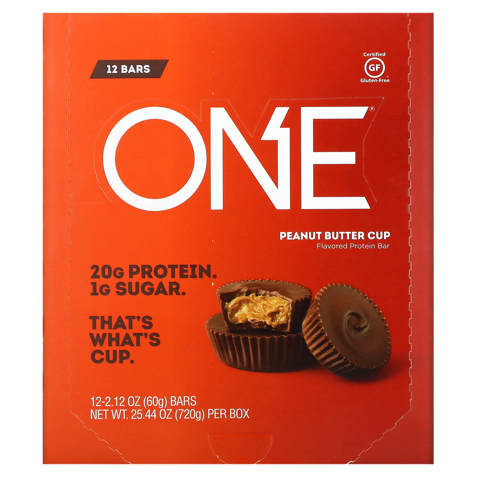 One Brands, ONE Bar, корзиночка с арахисовой пастой, 12 батончиков по 60 г (2,12 унции)