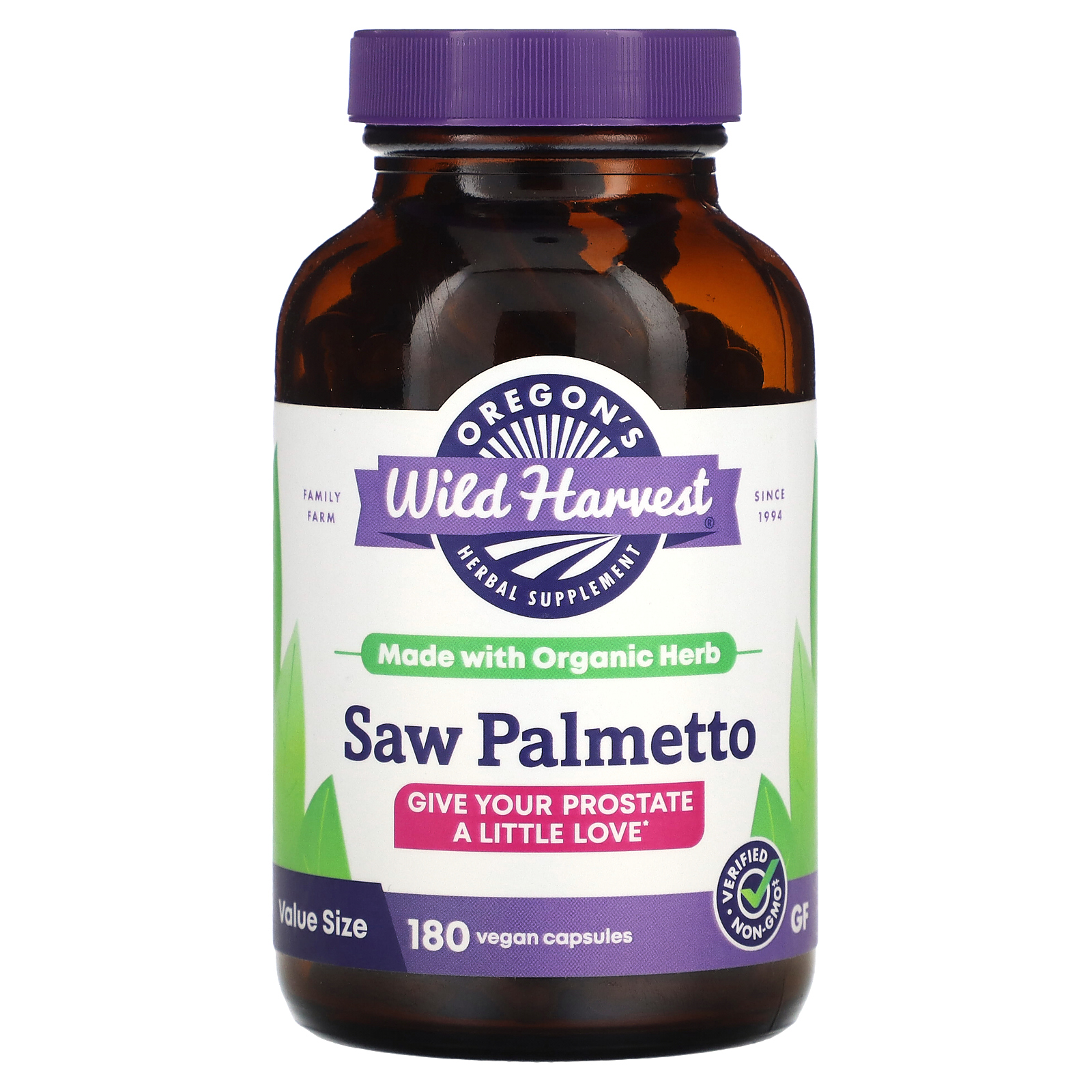 Oregon's Wild Harvest, Saw Palmetto, 180 веганских капсул