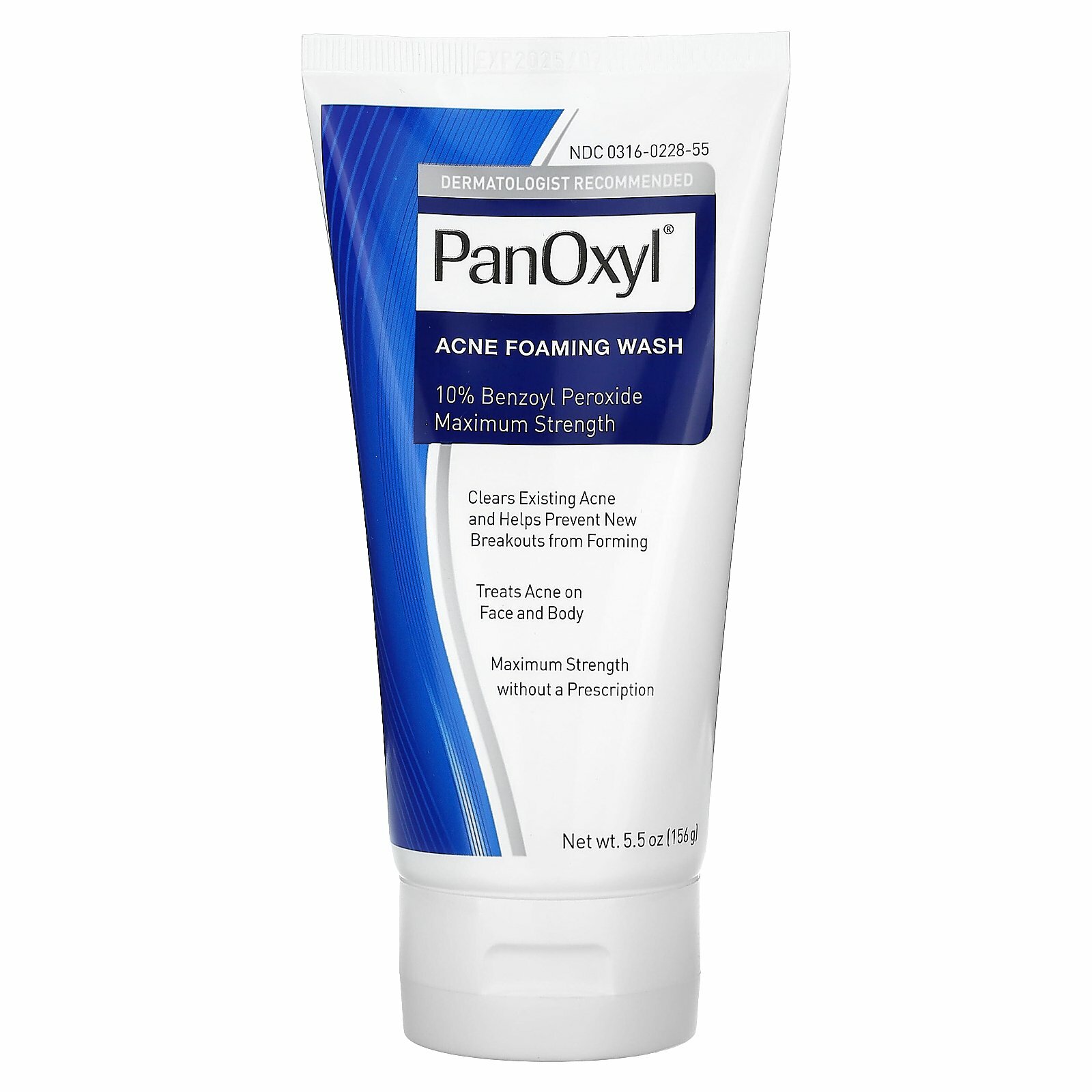 PanOxyl, Пенка для умывания от акне, перекись бензоила 10% максимальной концентрации, 156 г (5,5 унции)