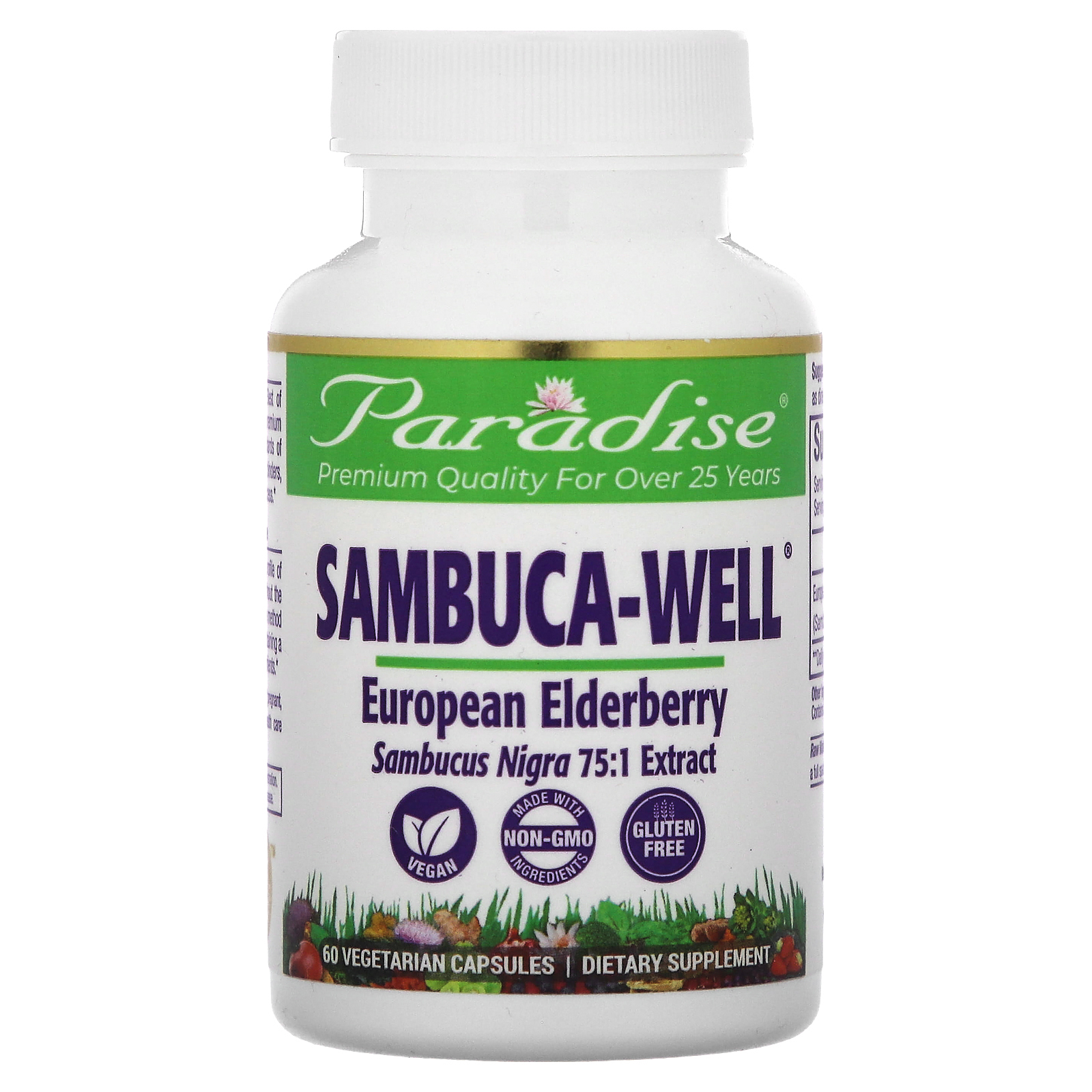 Paradise Herbs, Sambuca-Well, 60 вегетарианских капсул
