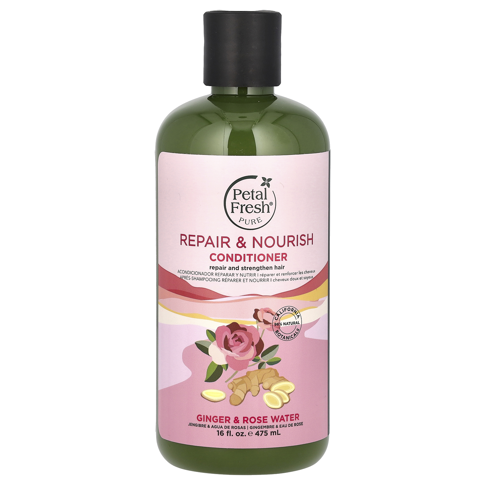 Petal Fresh, восстанавливающий и питательный кондиционер, для восстановления и укрепления волос, с имбирем и розовой водой, 475 мл (16 жидк. унций)