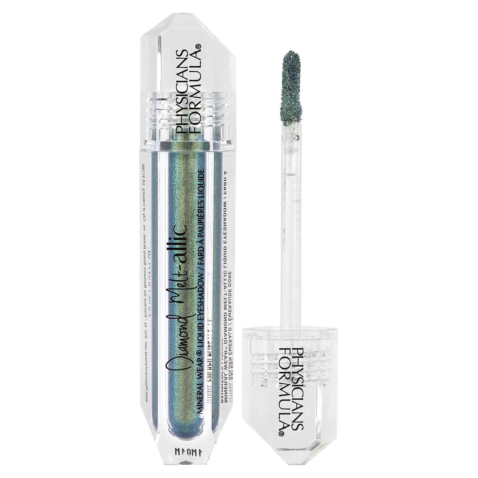 Physicians Formula, Mineral Wear, жидкие тени для век Diamond Melt-allic, оттенок 1711946 золотистый изумрудный, 2,8 мл (0,09 жидк. унции)