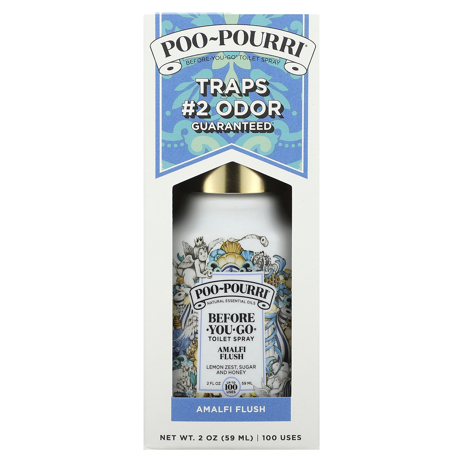Poo-Pourri, Before-You-Go, спрей-освежитель для туалета, с ароматом Amalfi Flush, 59 мл (2 жидк. унции)