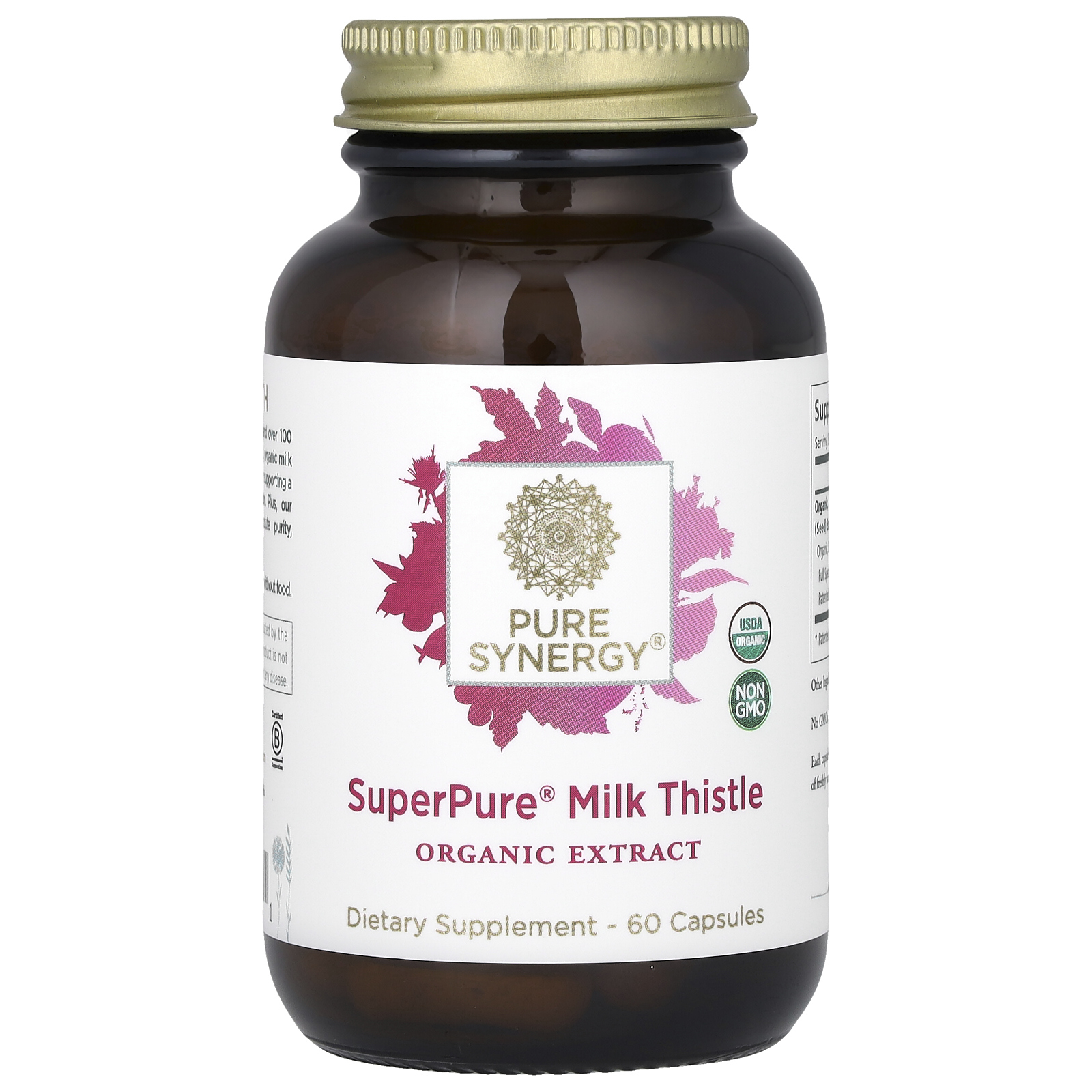 Pure Synergy, сверхчистый органический экстракт расторопши, 60 капсул