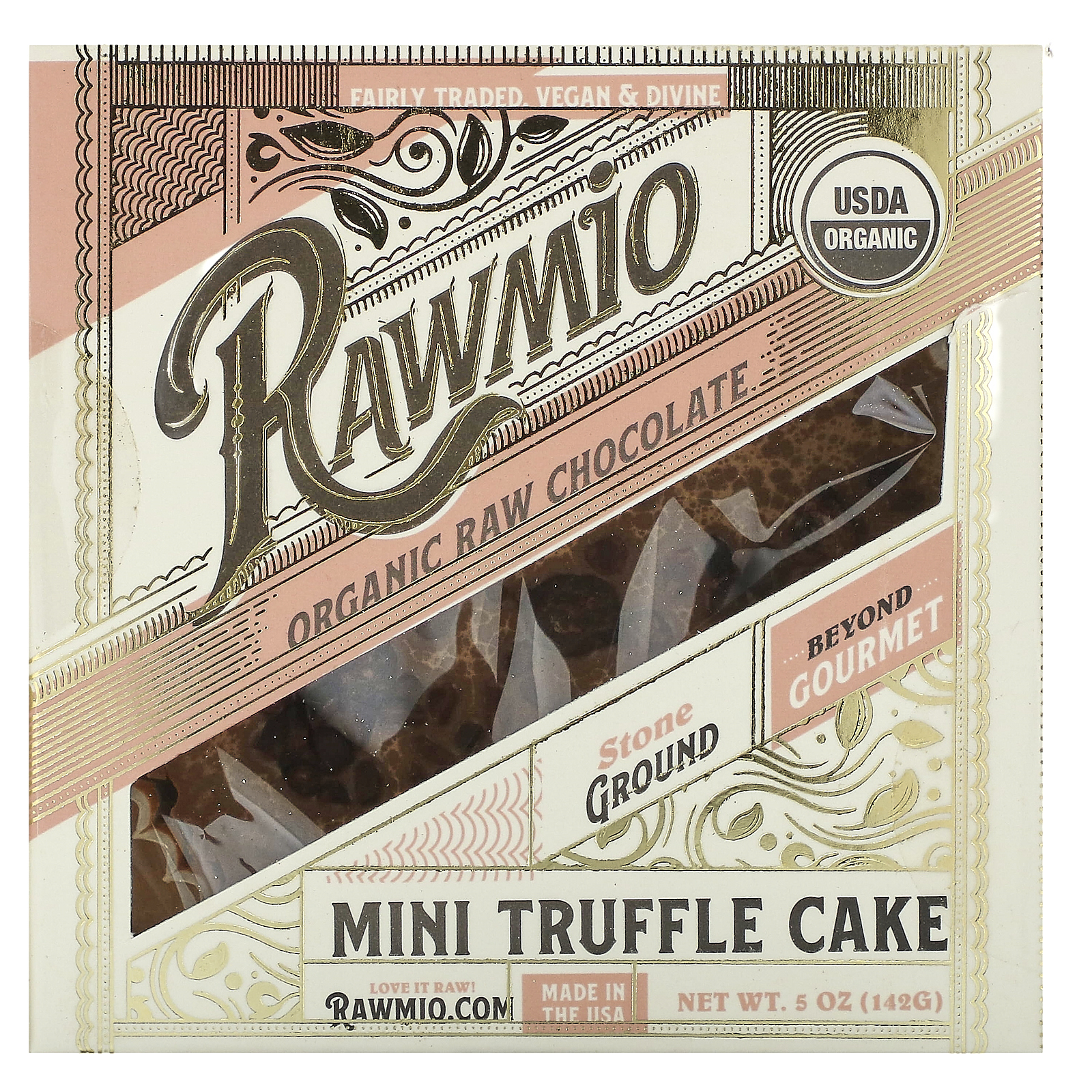 Rawmio, мини-пирожное с трюфелем из органического необработанного шоколада, 142 г (5 унций)