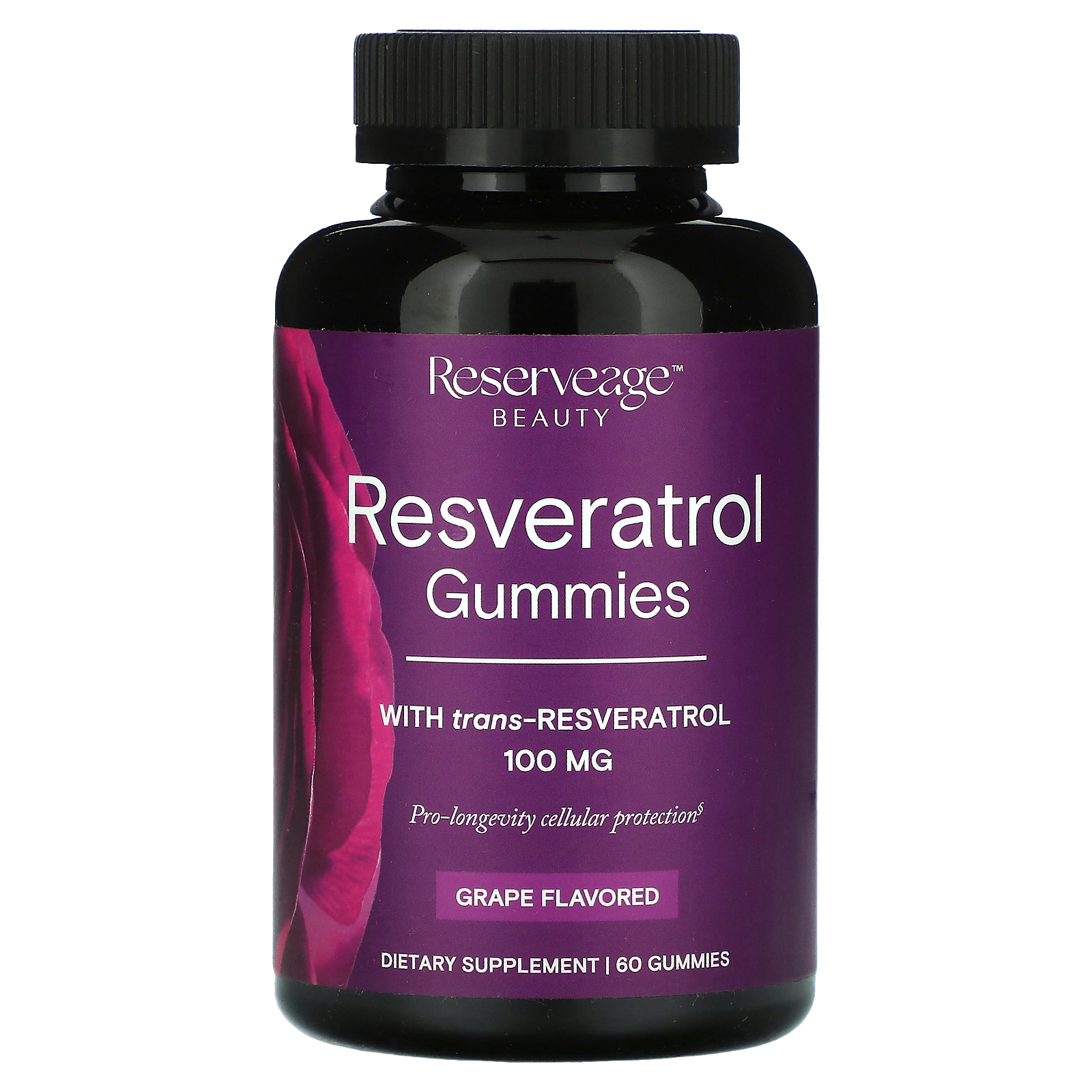 Reserveage Nutrition, жевательные таблетки с ресвератролом, со вкусом винограда, 100 мг, 60 жевательных таблеток (50 мг в 1 жевательной таблетке)